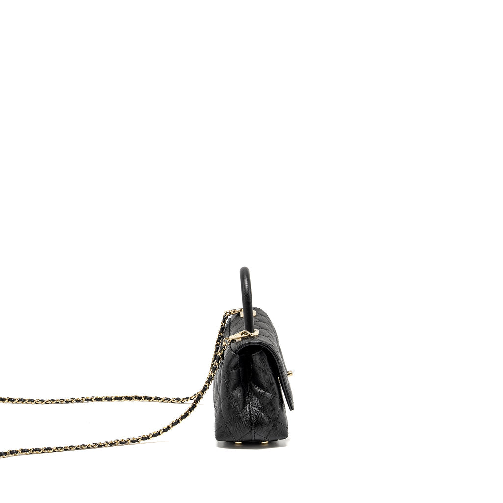 CHANEL MINI COCOHANDLE CAVIAR BLACK LGHW (MICROCHIP)