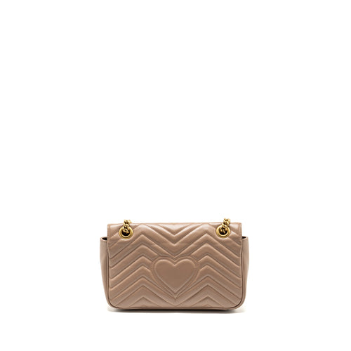 GUCCI SMALL GG MARMONT SHOULDER BAG CALFSKIN BEIGE GHW