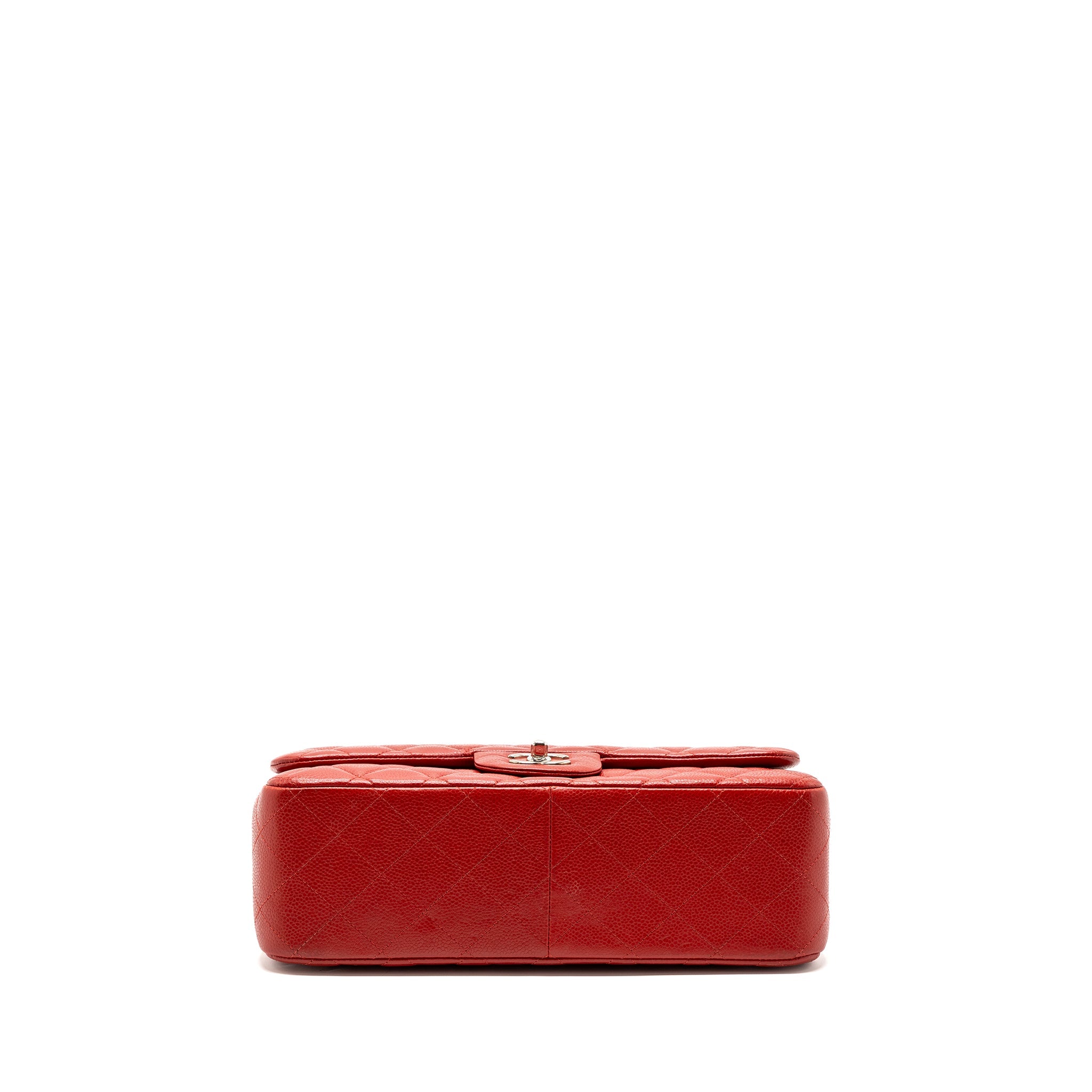 CHANEL CLASSIC JUMBO DOUBLE FLAP BAG CAVIAR RED SHW