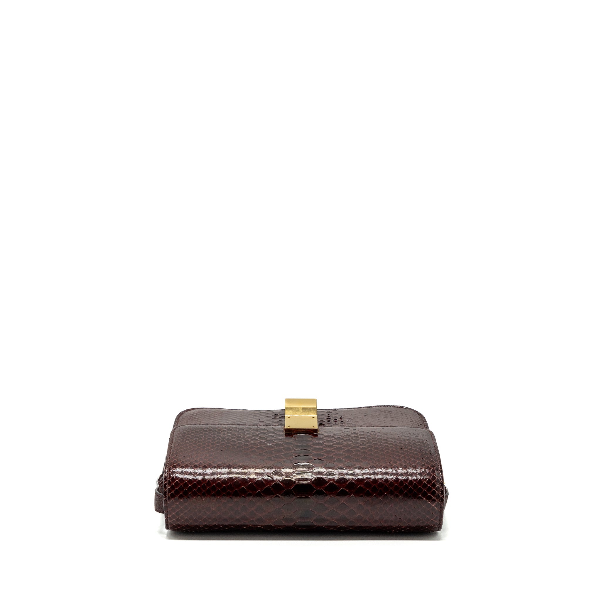 CELINE MEDIUM CLASSIC BOX BAG PYTHON BURGUNDY GHW