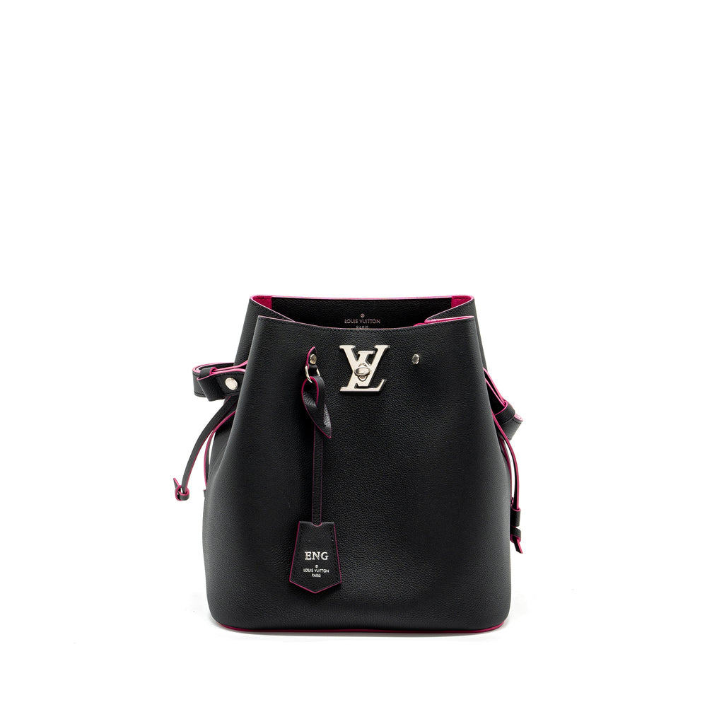 LOUIS VUITTON LOCKME BUCKET BAG CALFSKIN BLACK/PINK SHW