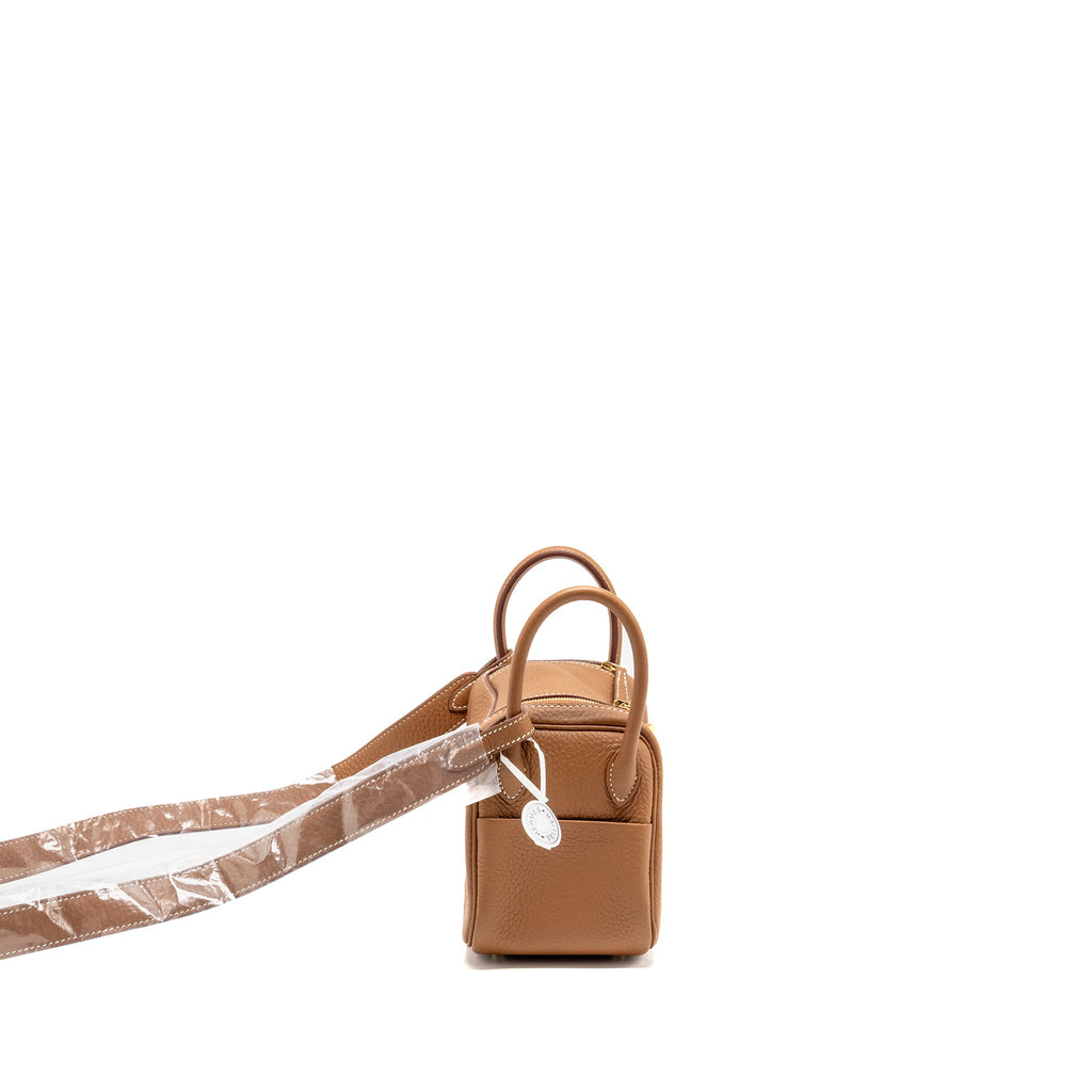 HERMES MINI LINDY II CLEMENCE GOLD GHW