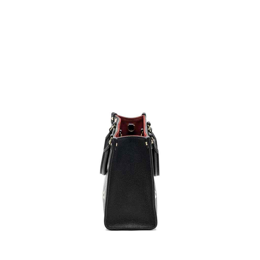 LOUIS VUITTON ONTHEGO PM BICOLOUR MONOGRAM EMPREINTE LEATHER BLACK/BEIGE GHW(NEW VERSION)