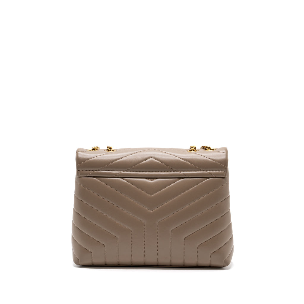 SAINT LAURENT MEDIUM LOULOU SHOULDER BAG BEIGE GHW
