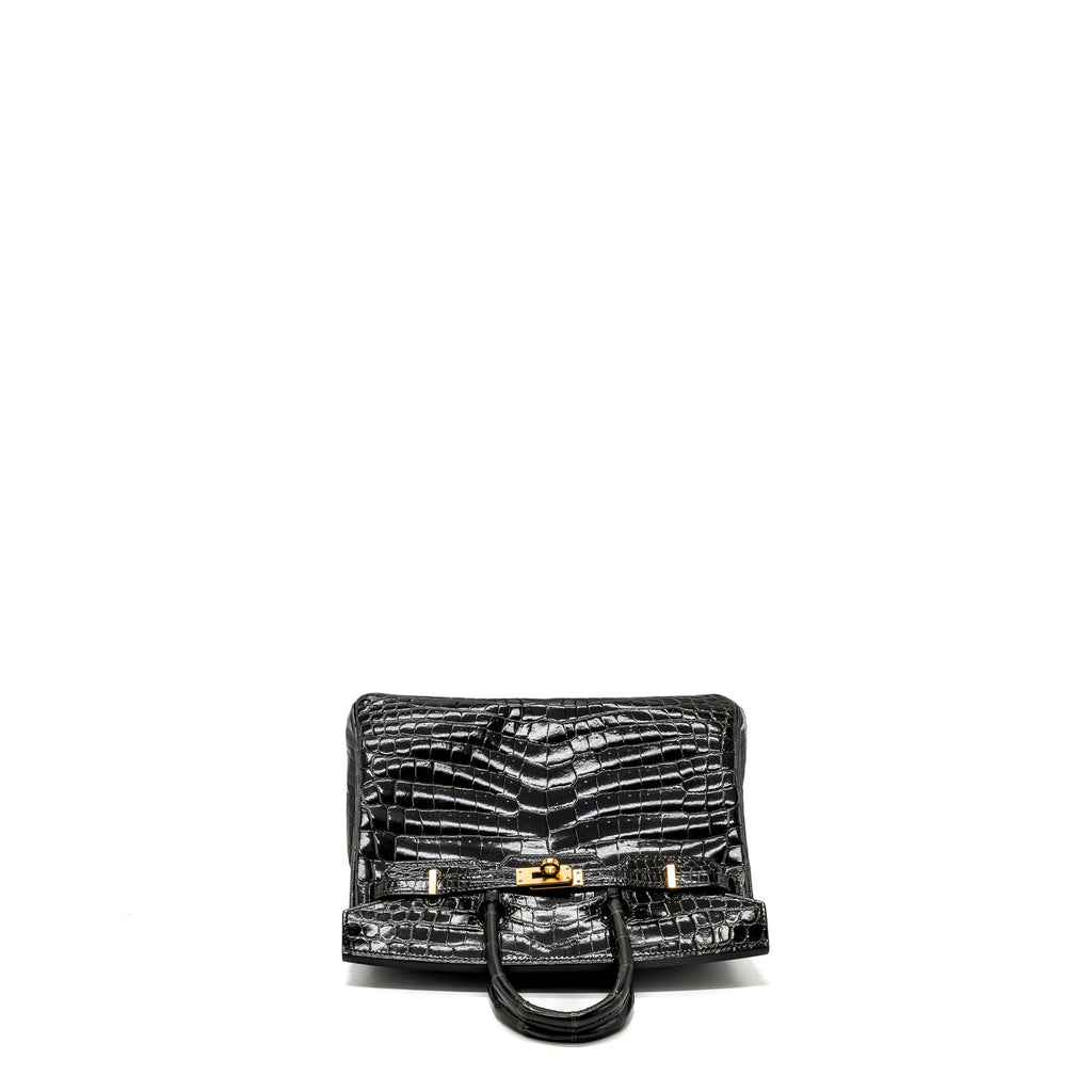HERMES BIRKIN 25 SHINY CROCODILE NILOTICUS 88 GRAPHITE GHW