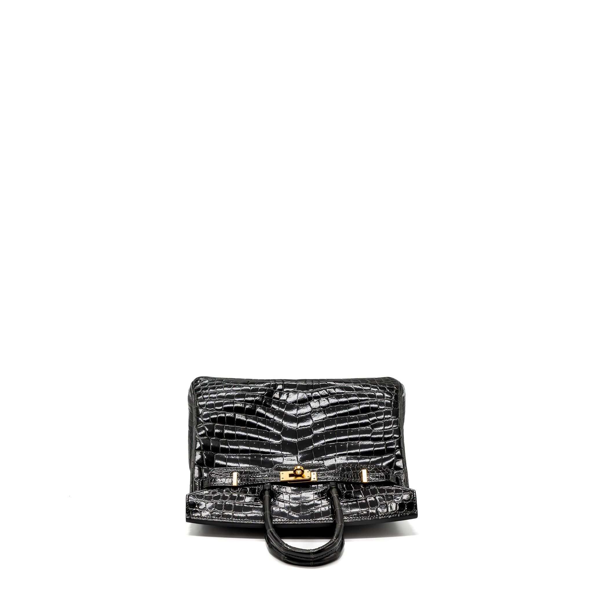 HERMES BIRKIN 25 SHINY CROCODILE NILOTICUS 88 GRAPHITE GHW