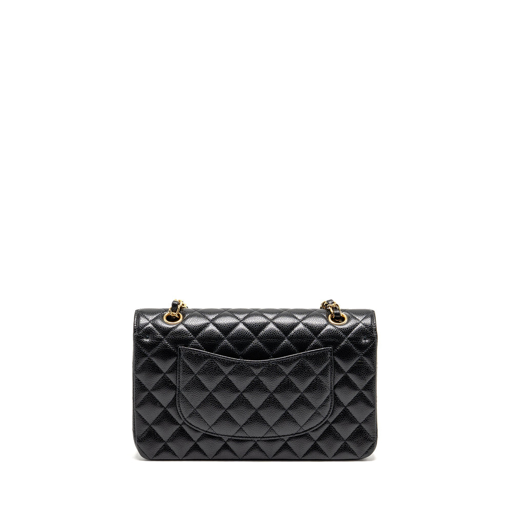 CHANEL MEDIUM CLASSIC DOUBLE FLAP BAG CAVIAR BLACK GHW