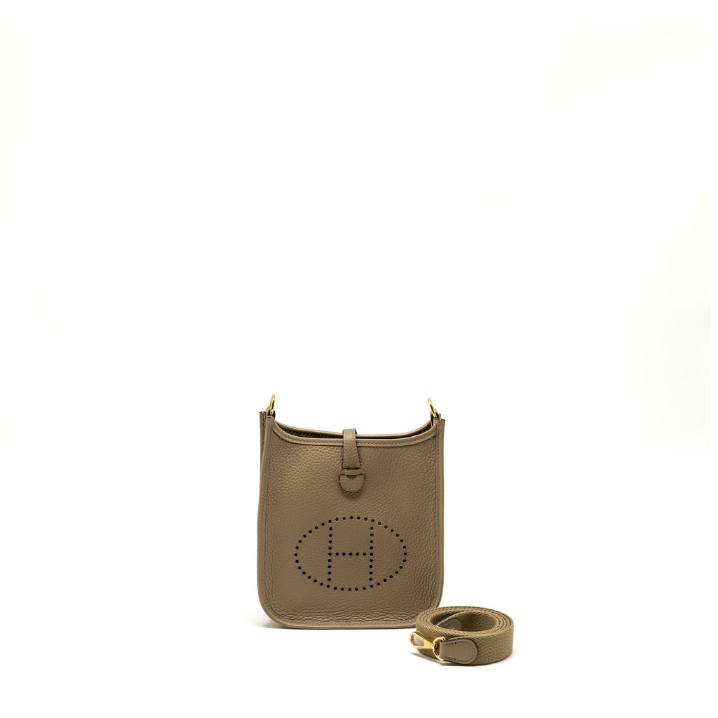 HERMES MINI EVELYNE CLEMENCE BEIGE MARFA GHW
