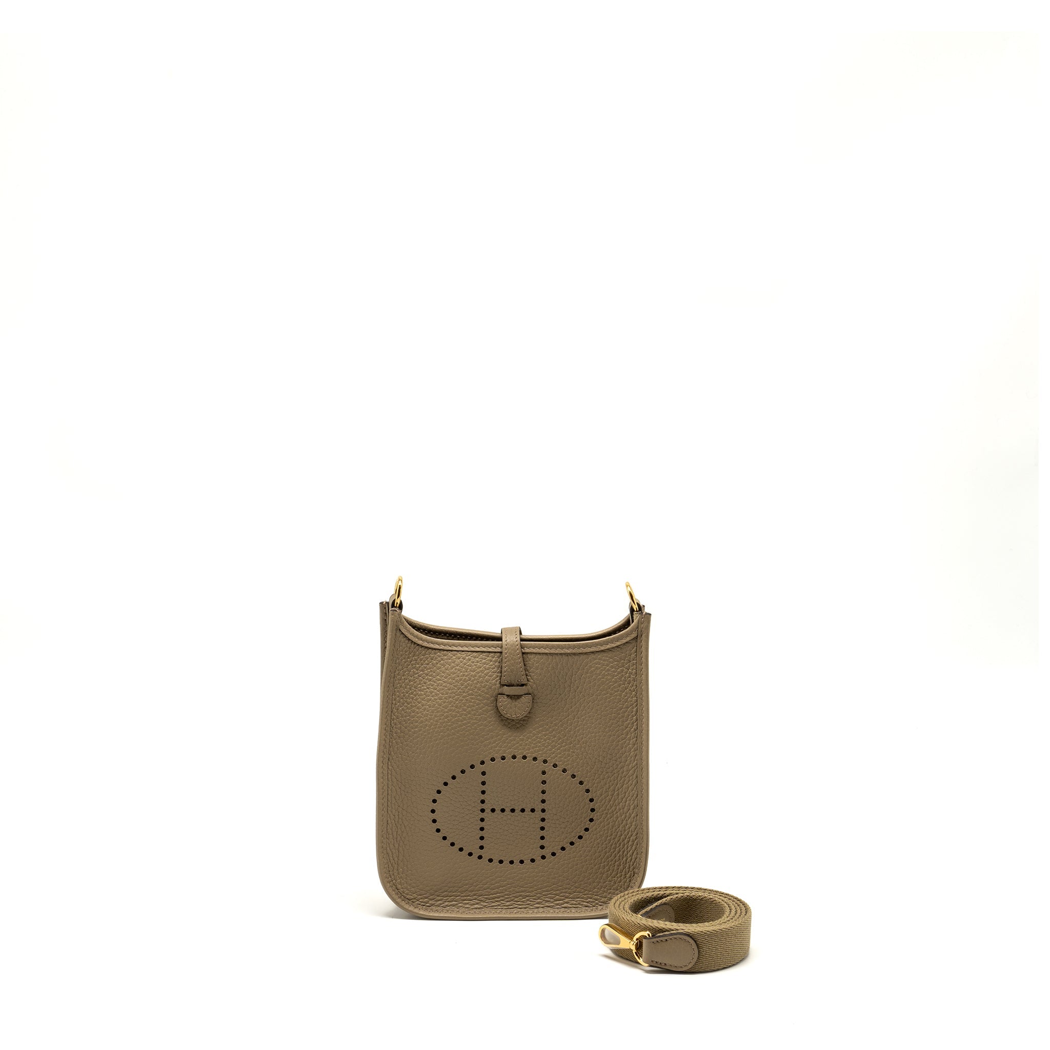 HERMES MINI EVELYNE CLEMENCE BEIGE MARFA GHW
