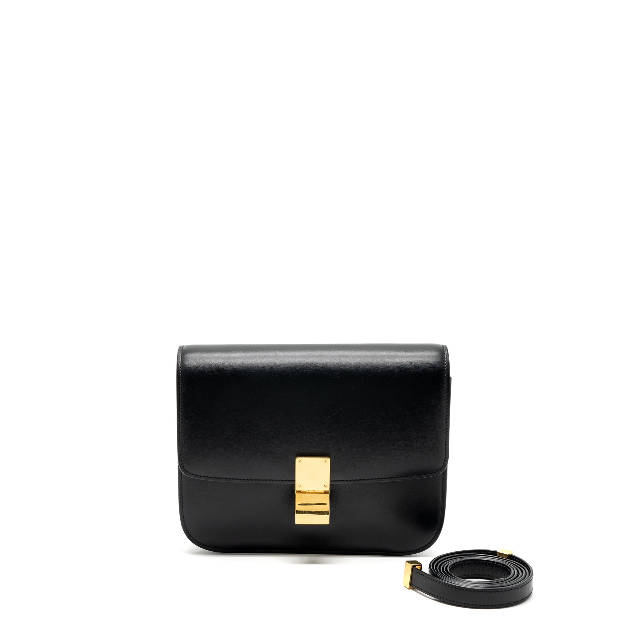 CELINE MEDIUM CLASSIC BOX BAG CALFSKIN BLACK GHW