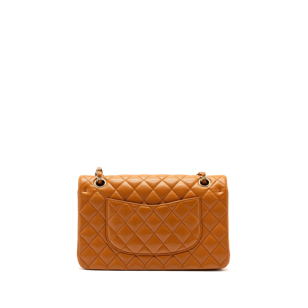 CHANEL MEDIUM CLASSIC DOUBLE FLAP BAG CAVIAR CARAMEL LGHW(MICROCHIP)
