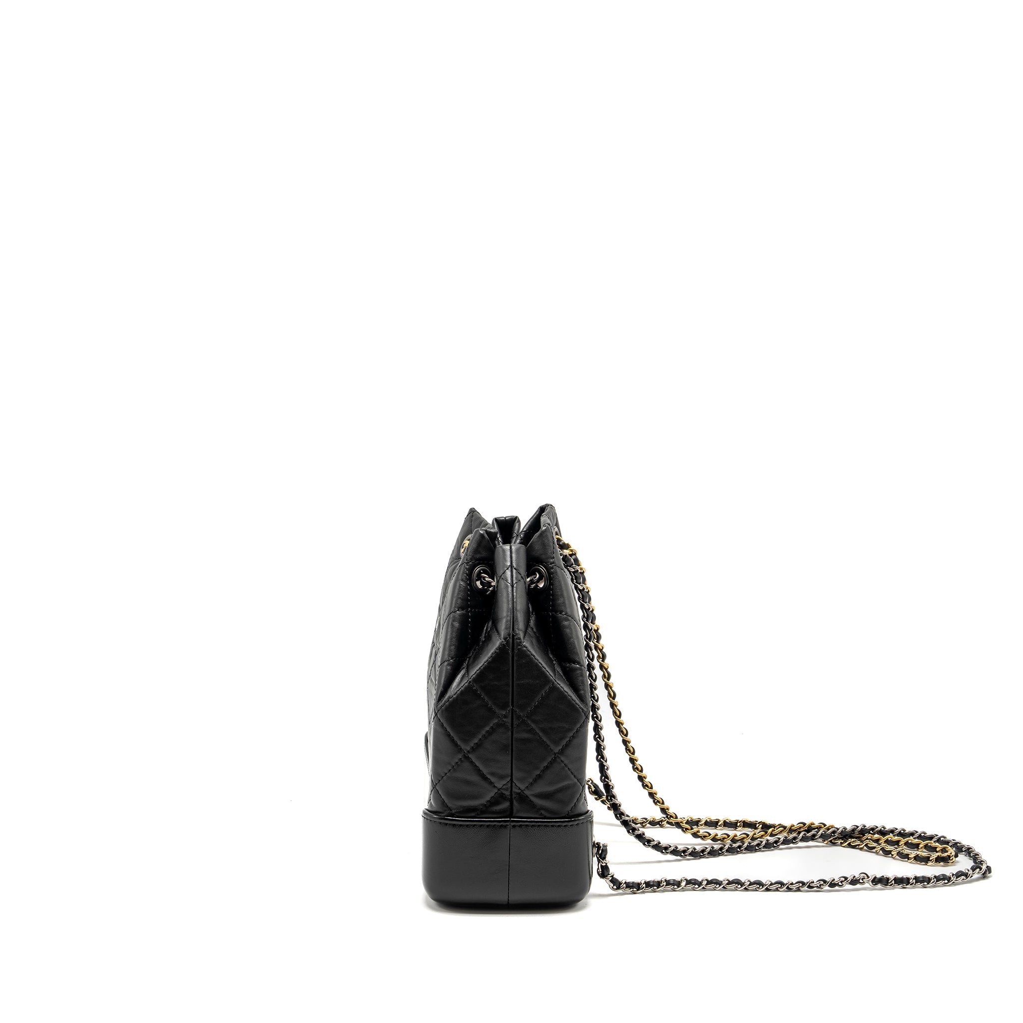 CHANEL SMALL GABRIELLE BACKPACK CALFSKIN BLACK MULTICOLOUR HARDWARE (MICROCHIP)