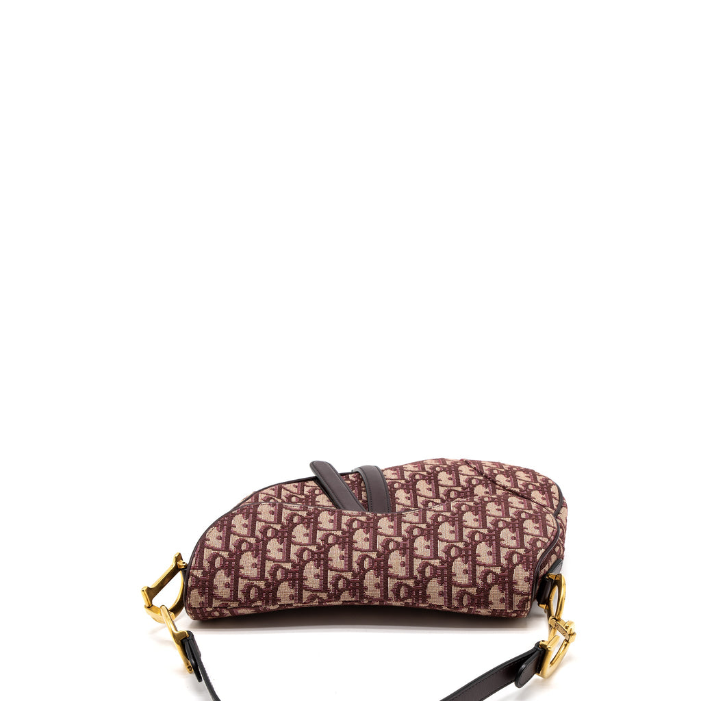 DIOR SADDLE BAG RED OBLIQUE EMBROIDERY GHW