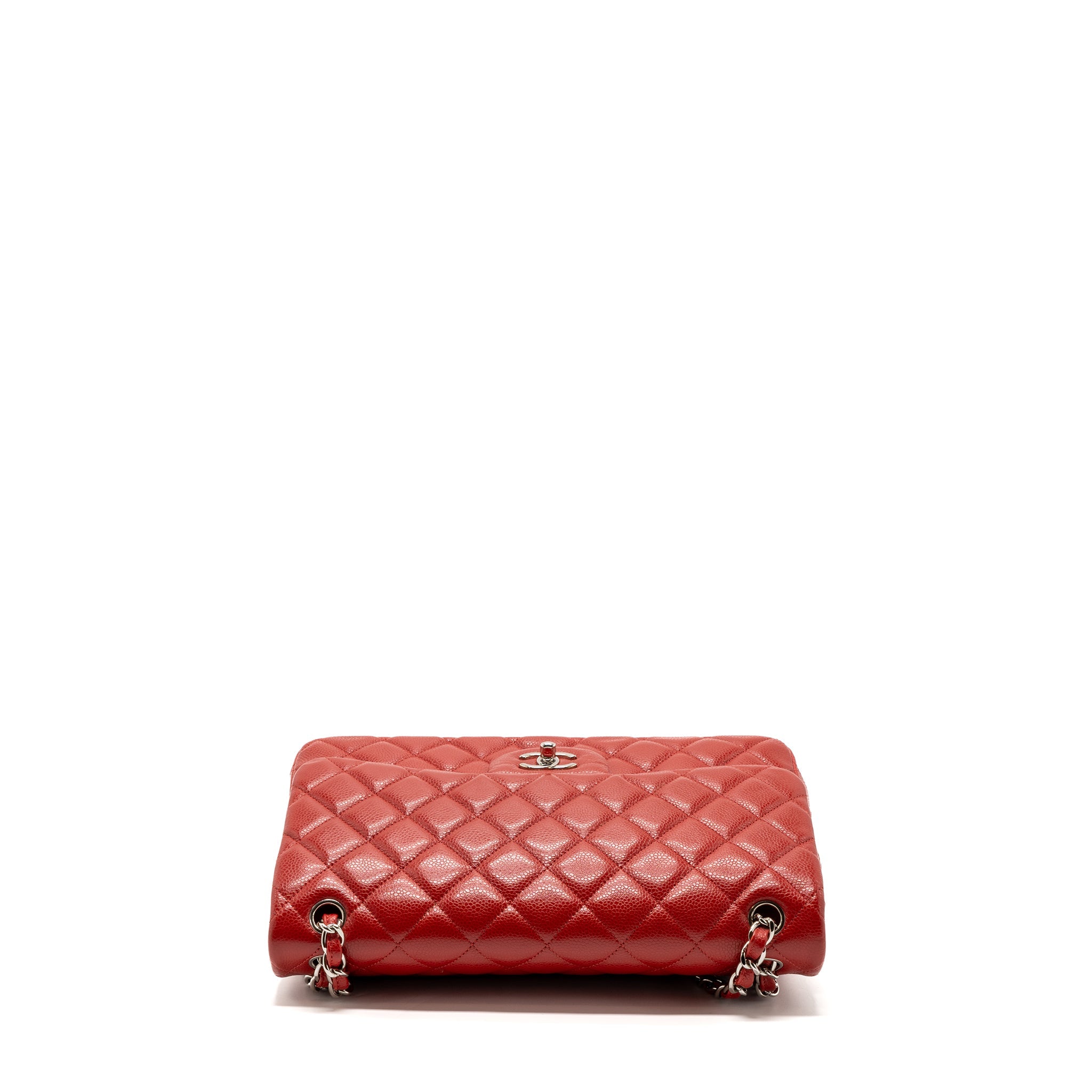 CHANEL CLASSIC JUMBO DOUBLE FLAP BAG CAVIAR RED SHW