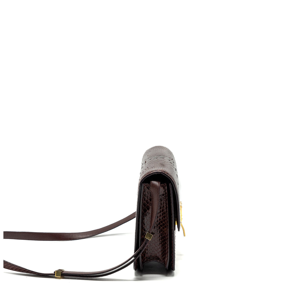 CELINE MEDIUM CLASSIC BOX BAG PYTHON BURGUNDY GHW