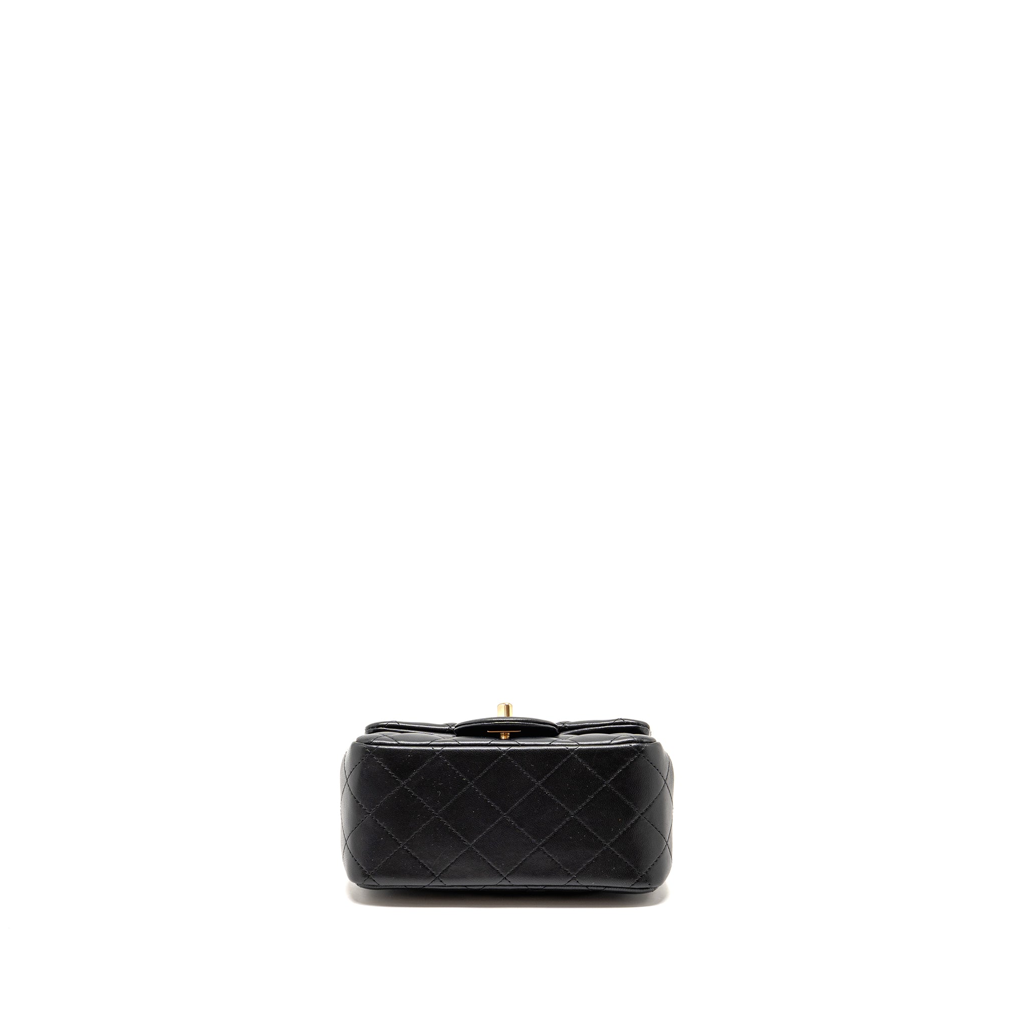 CHANEL MINI SQUARE FLAP BAG LAMBSKIN BLACK LGHW