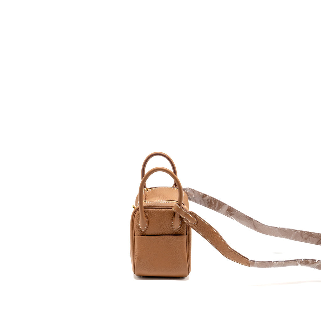 HERMES MINI LINDY II CLEMENCE GOLD GHW