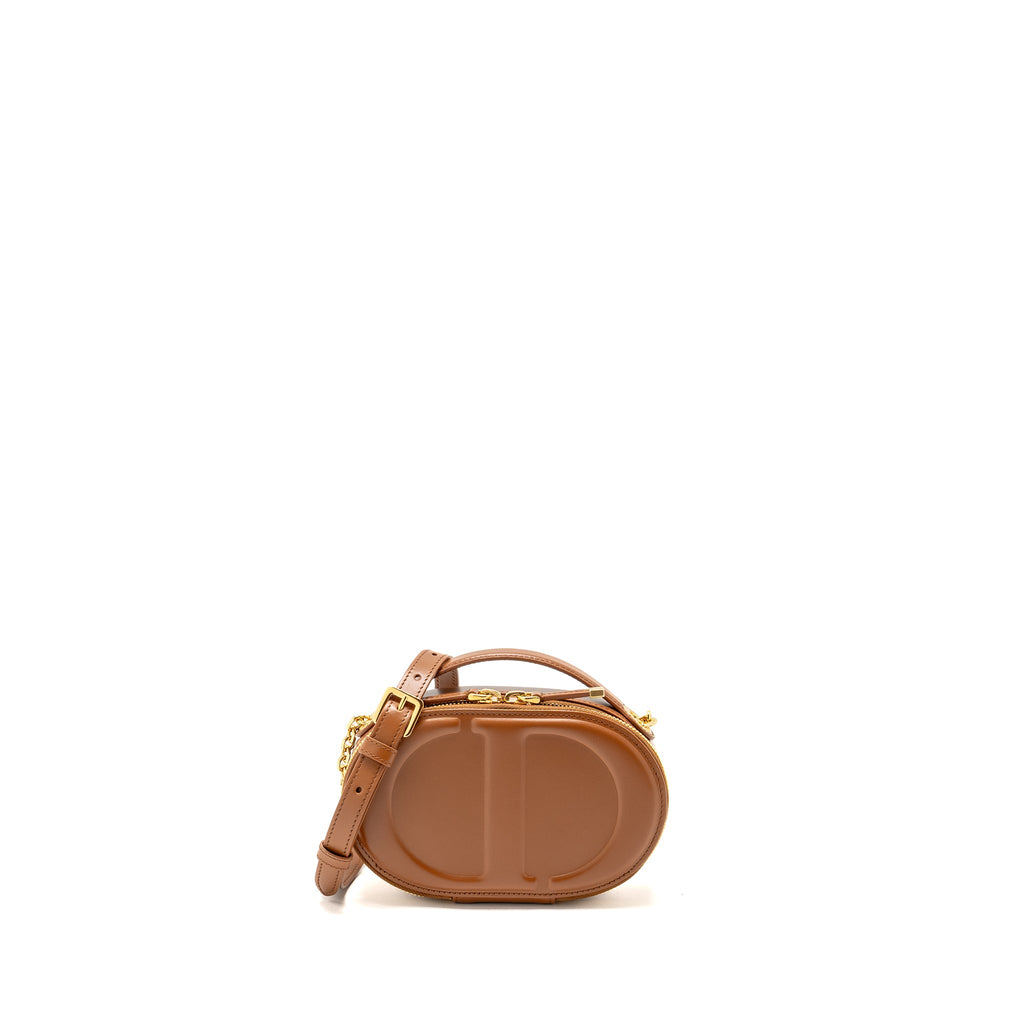 DIOR CD SIGNATURE POUCH WITH CHAIN CALFSKIN GOLDEN SADDLE GHW