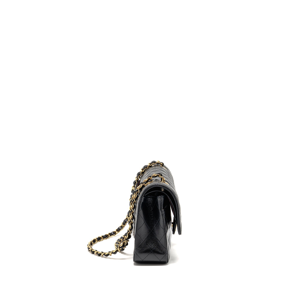 CHANEL MEDIUM CLASSIC DOUBLE FLAP BAG CAVIAR BLACK GHW