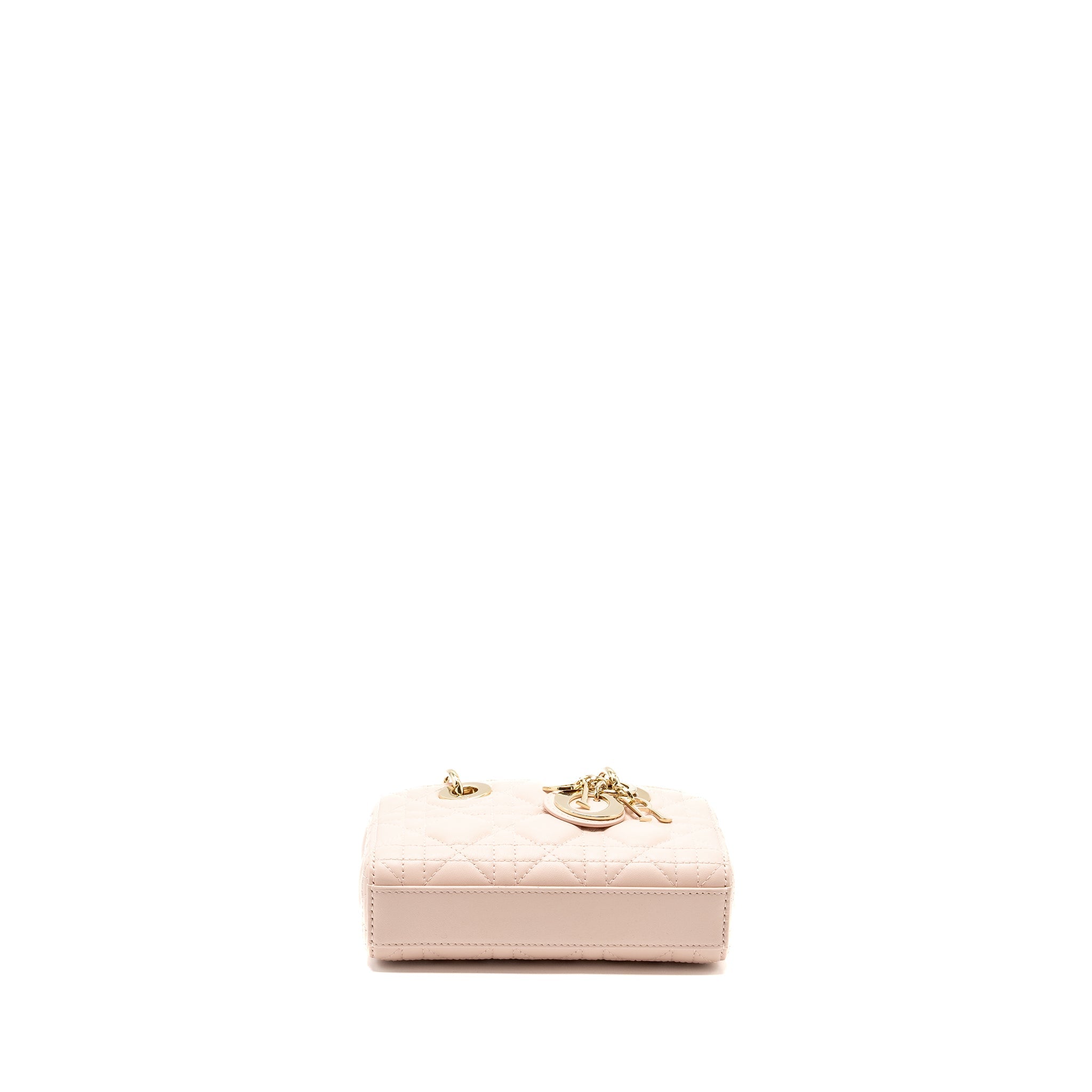 DIOR LADY D-JOY MICRO BAG LAMBSKIN POWDER PINK LGHW