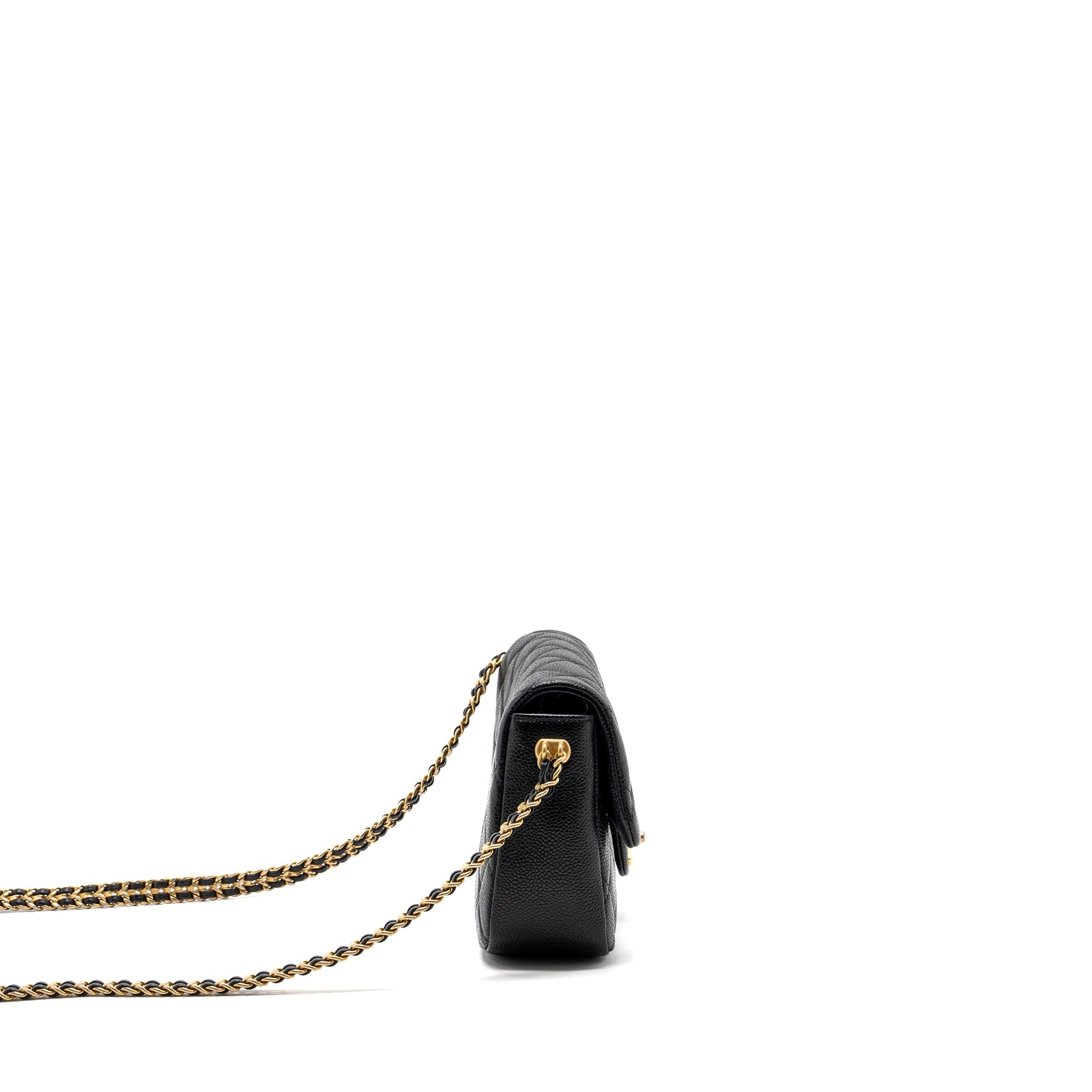 CHANEL 21A CHAIN SOUL FLAP BAG GRAINED CALFSKIN BLACK GHW (MICROCHIP)