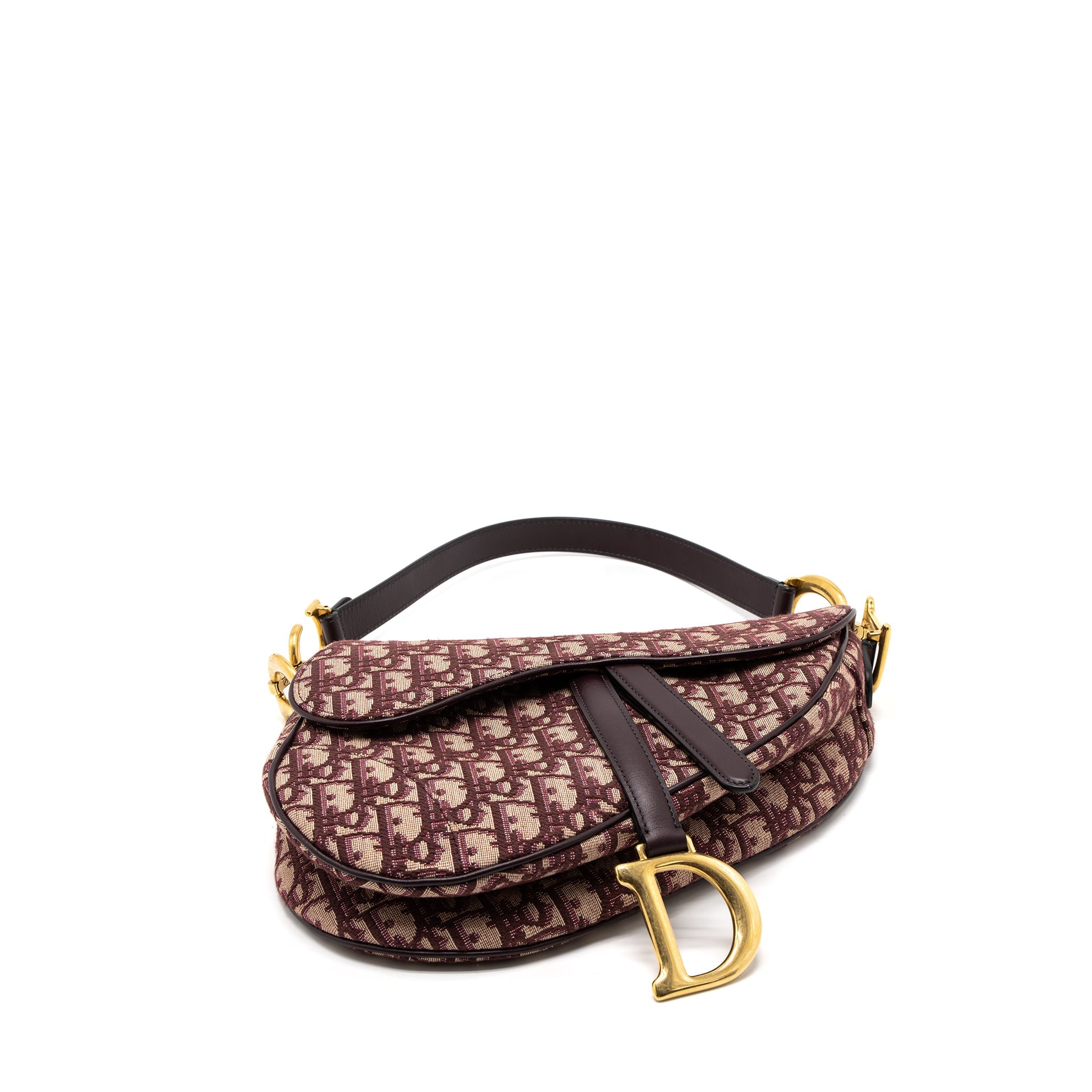 DIOR SADDLE BAG RED OBLIQUE EMBROIDERY GHW