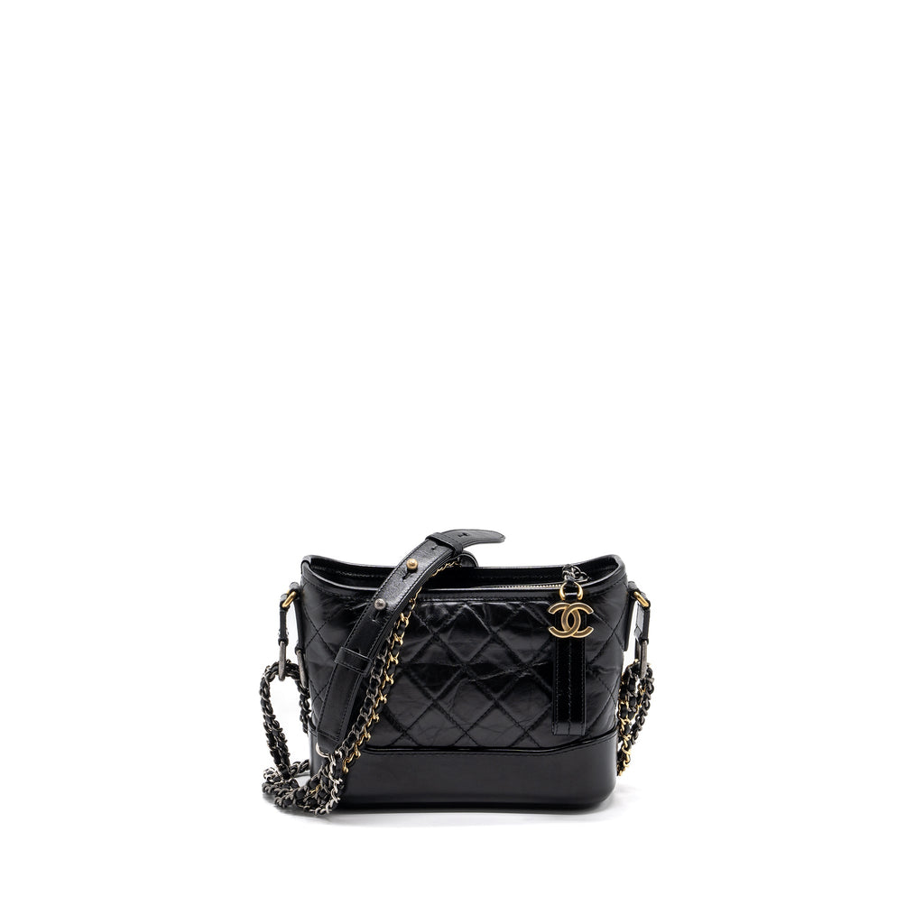CHANEL SMALL GABRIELLE HOBO BAG CALFSKIN BLACK MULTICOLOUR HARDWARE