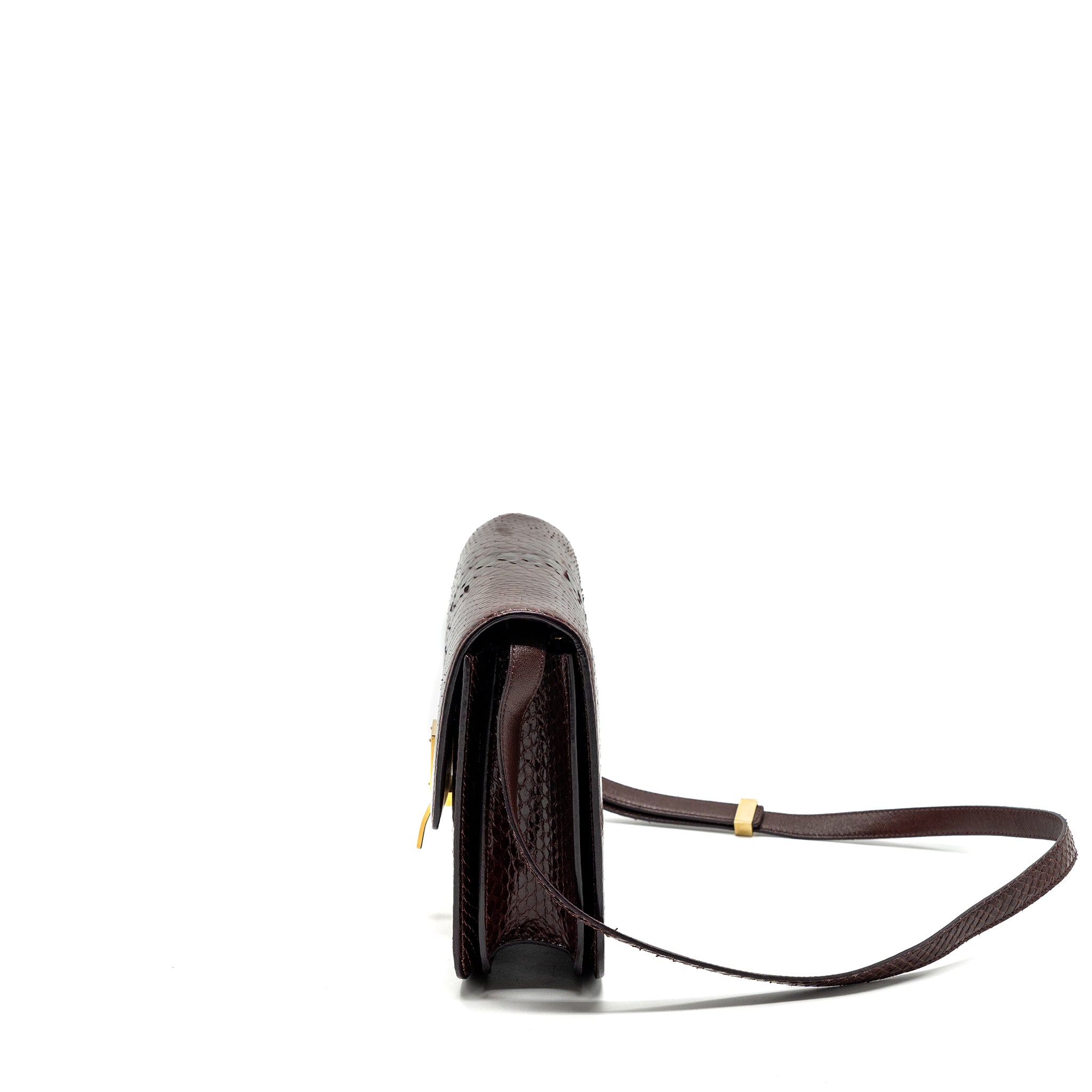 CELINE MEDIUM CLASSIC BOX BAG PYTHON BURGUNDY GHW