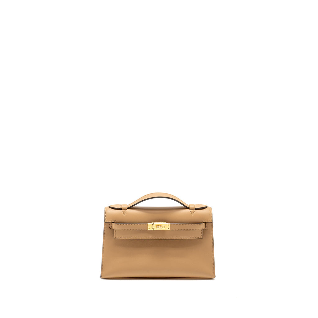 HERMES KELLY POCHETTE SWIFT 0M CHAI GHW