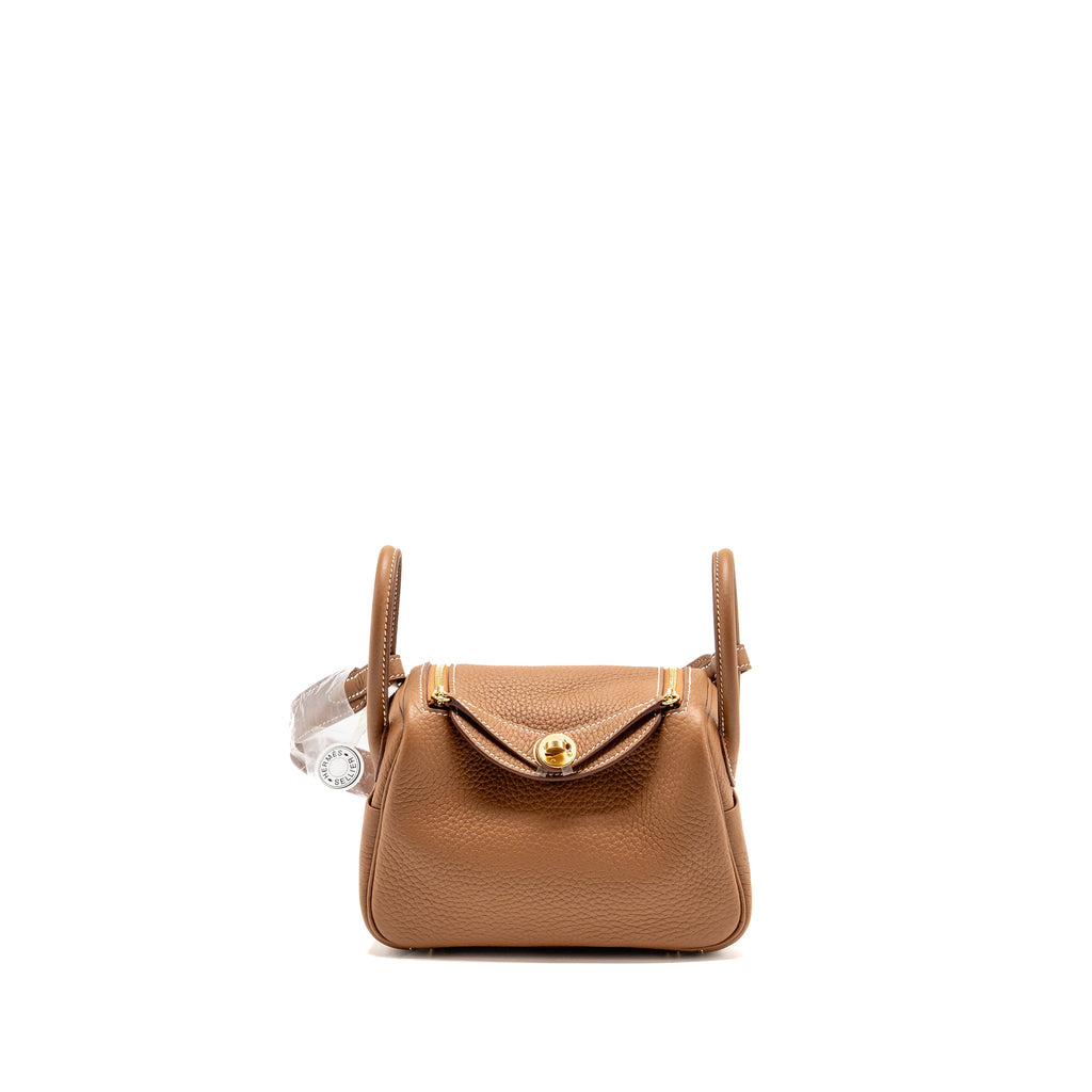 HERMES MINI LINDY II CLEMENCE GOLD GHW