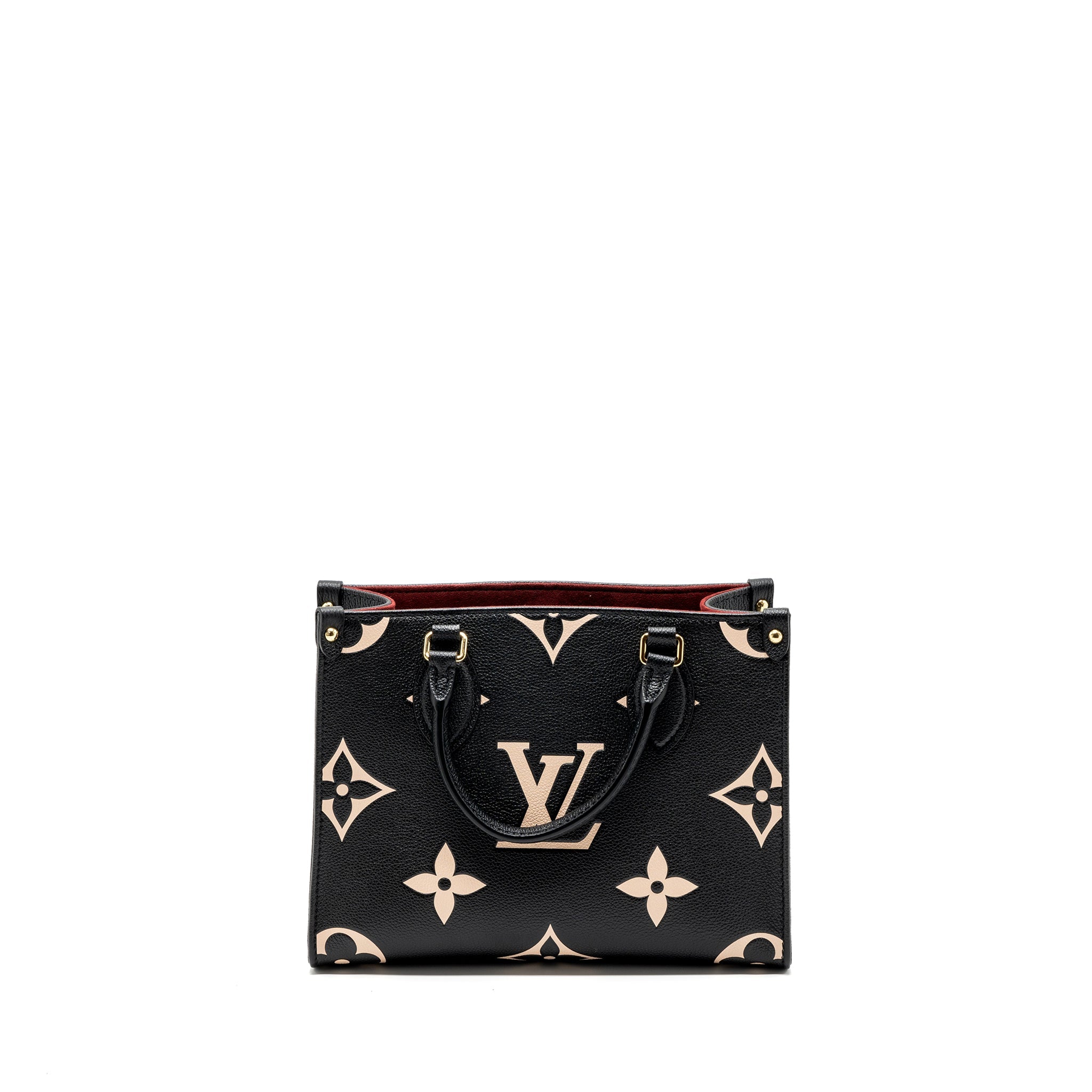 LOUIS VUITTON ONTHEGO PM BICOLOUR MONOGRAM EMPREINTE LEATHER BLACK/BEIGE GHW(NEW VERSION)