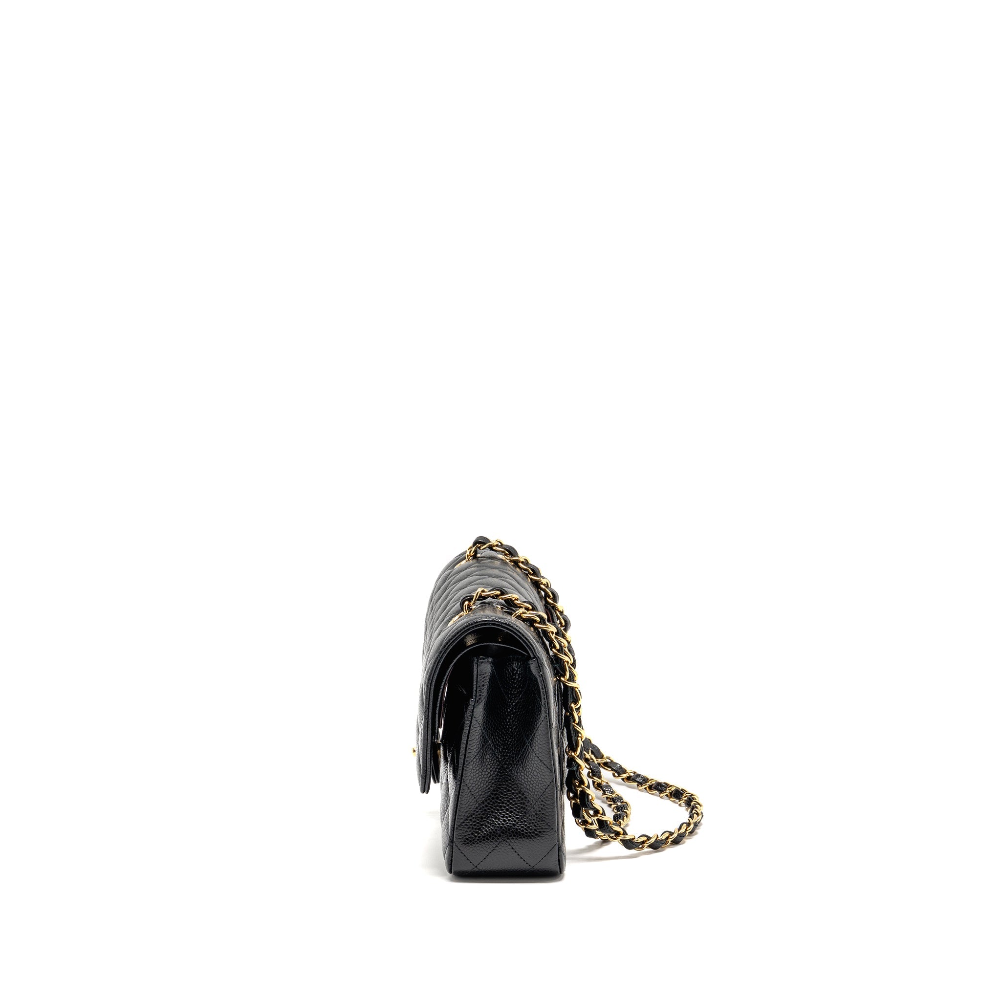 CHANEL MEDIUM CLASSIC DOUBLE FLAP BAG CAVIAR BLACK GHW