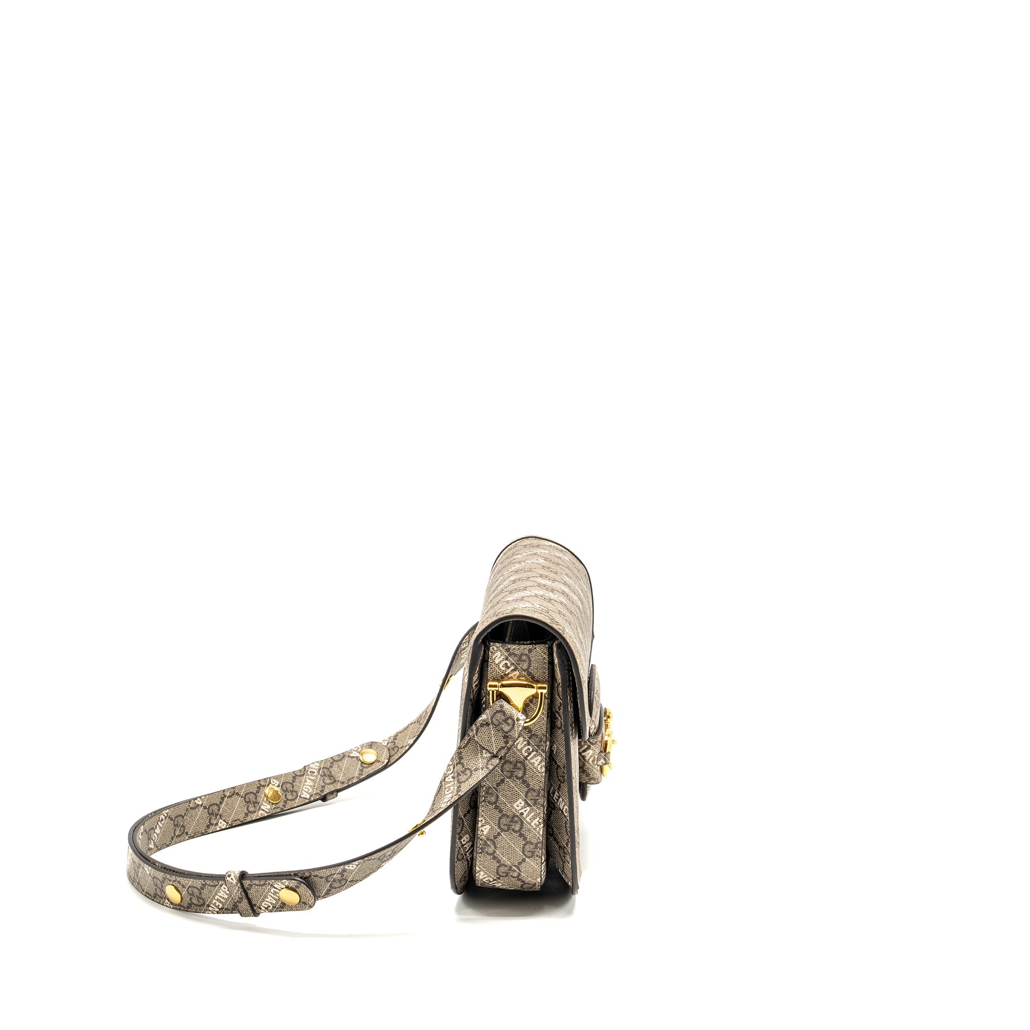 GUCCI X BALENCIAGA HORSEBIT 1955 BAG GG SUPREME/BALENCIAGA PRINT CANVAS GHW