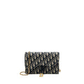 DIOR SADDLE POUCH BLUE DIOR OBLIQUE JACQUARD CANVAS GHW
