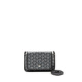 GOYARD PLUMET POCKET WALLET GOYARDINE CANVAS/CHEVROCHES CALFSKIN GREY SHW