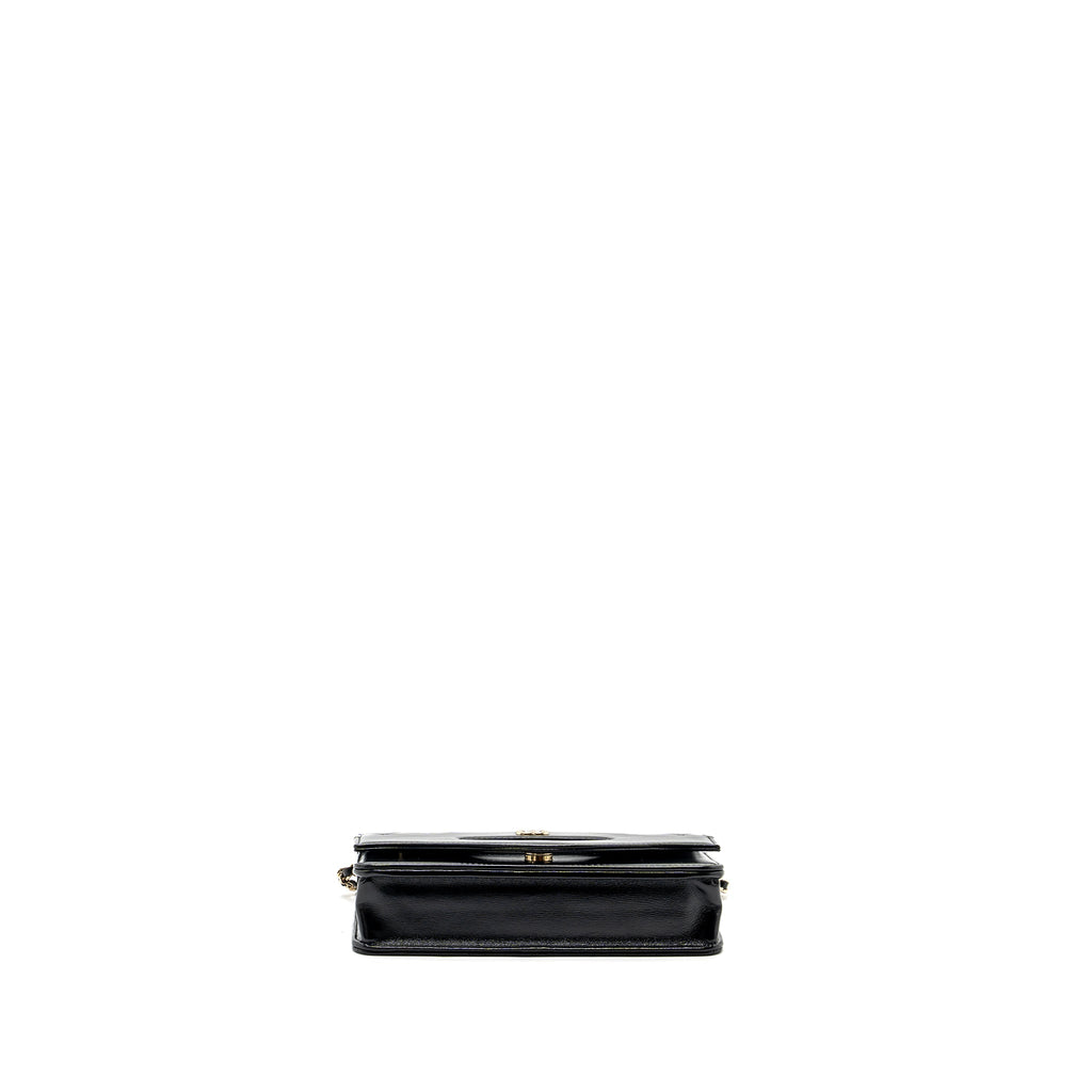 CHANEL 24C 31 WALLET ON CHAIN SHINY CALFSKIN BLACK LGHW (MICROCHIP)