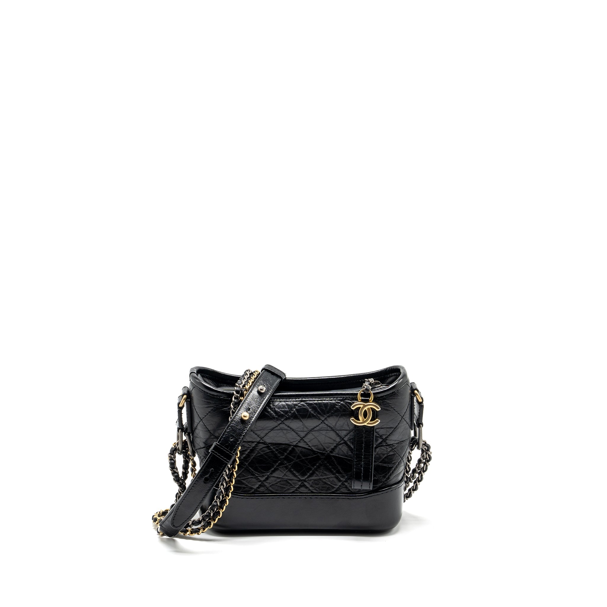 CHANEL SMALL GABRIELLE HOBO BAG CALFSKIN BLACK MULTICOLOUR HARDWARE