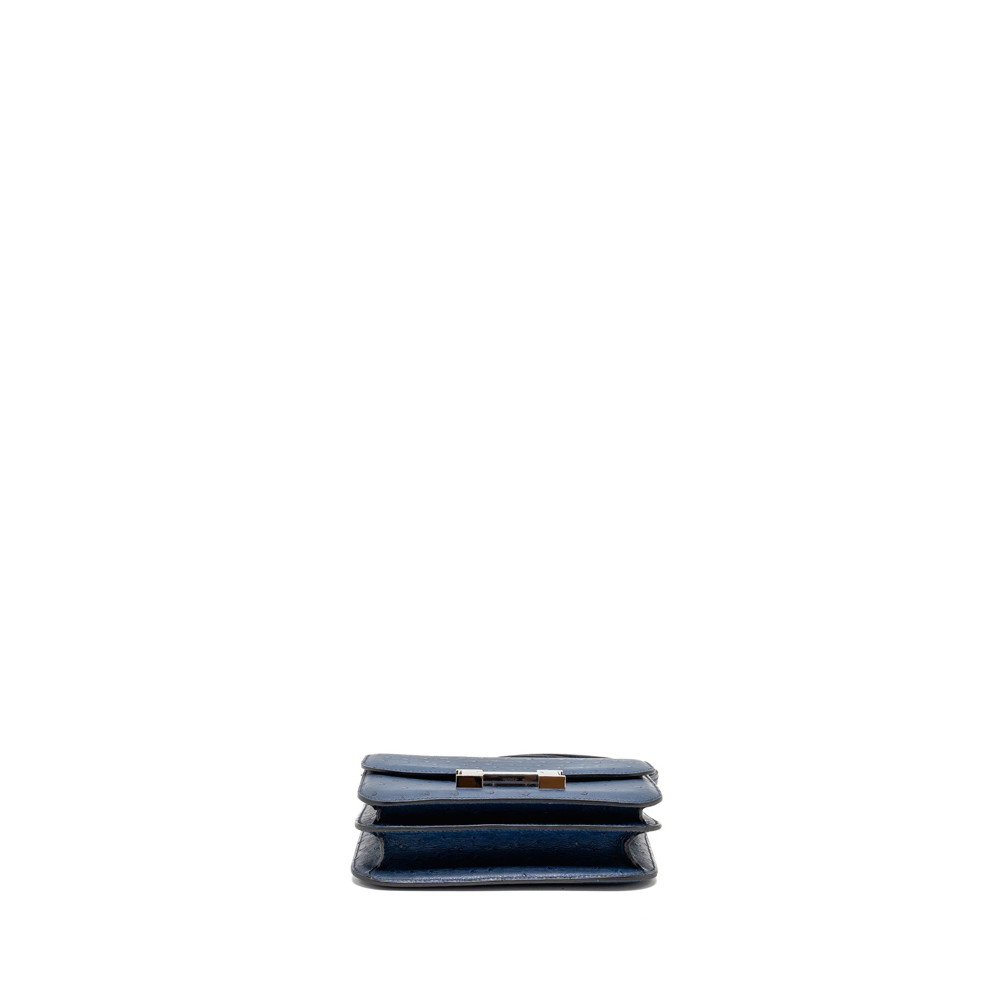 HERMES MINI CONSTANCE OSTRICH 7L BLEU DE MALTE SHW