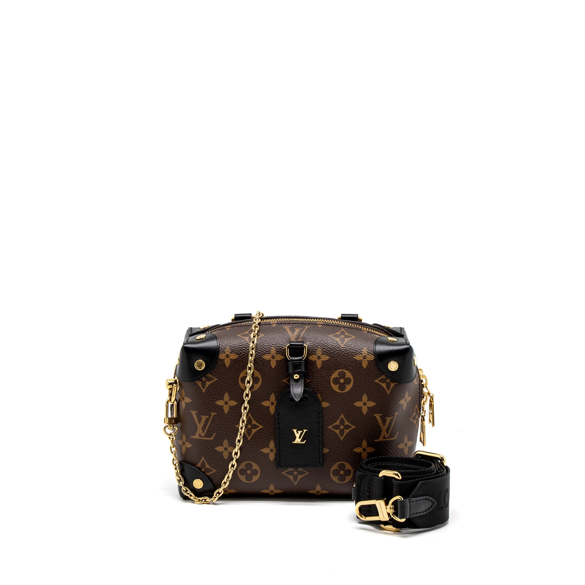 LOUIS VUITTON PETITE MALLE SOUPLE MONOGRAM CANVAS BLACK GHW (NEW VERSION)