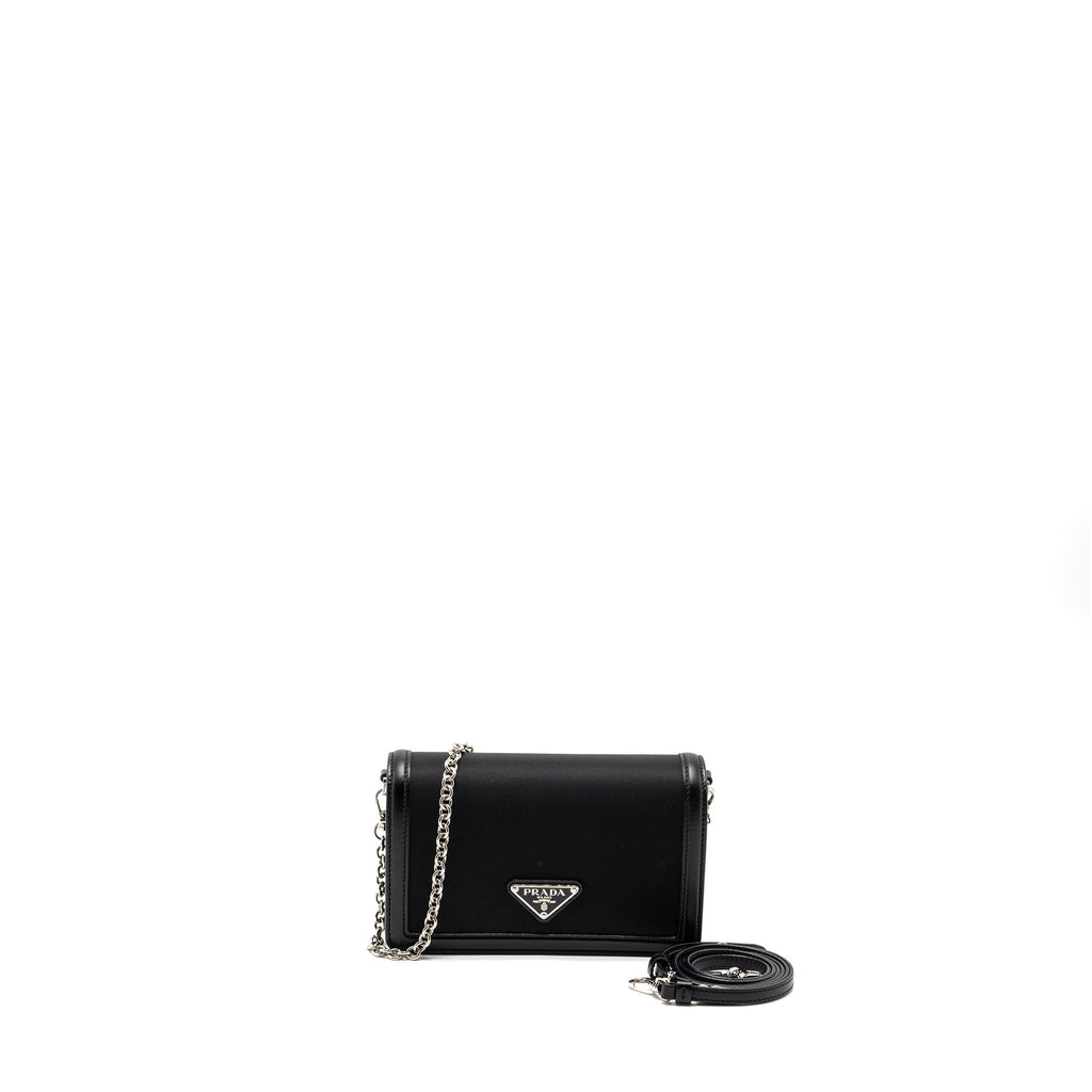 PRADA MINIBORSE BAG NYLON/LEATHER BLACK SHW