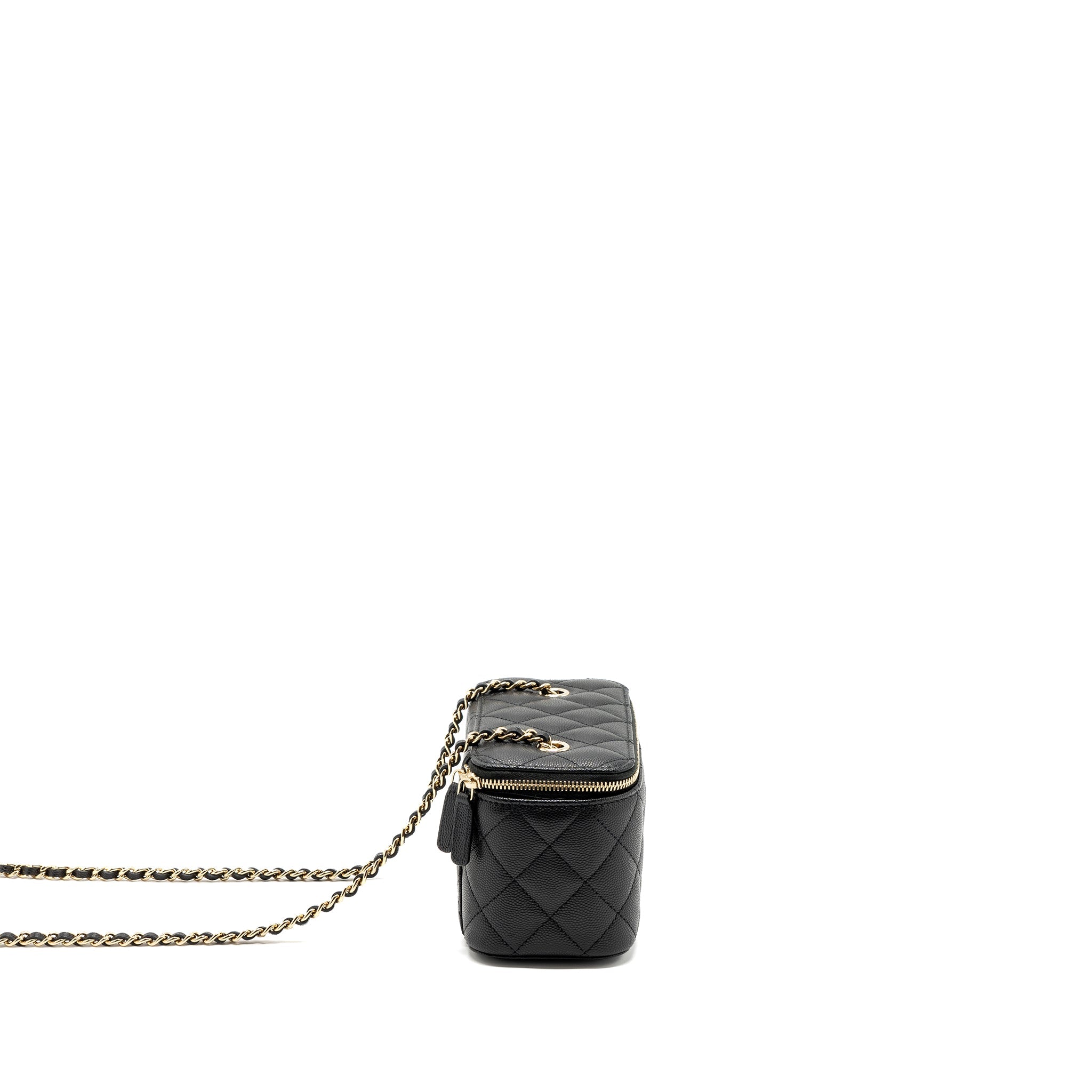 CHANEL LONG VANITY WITH CHAIN CAVIAR BLACK LGHW