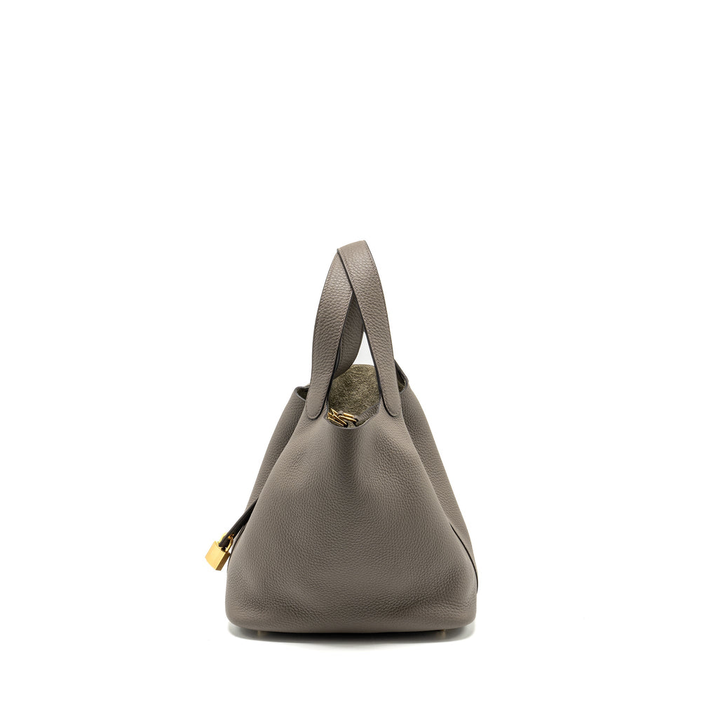 HERMES PICOTIN 22 LOCK BAG CLEMENCE GRIS ETAIN GHW