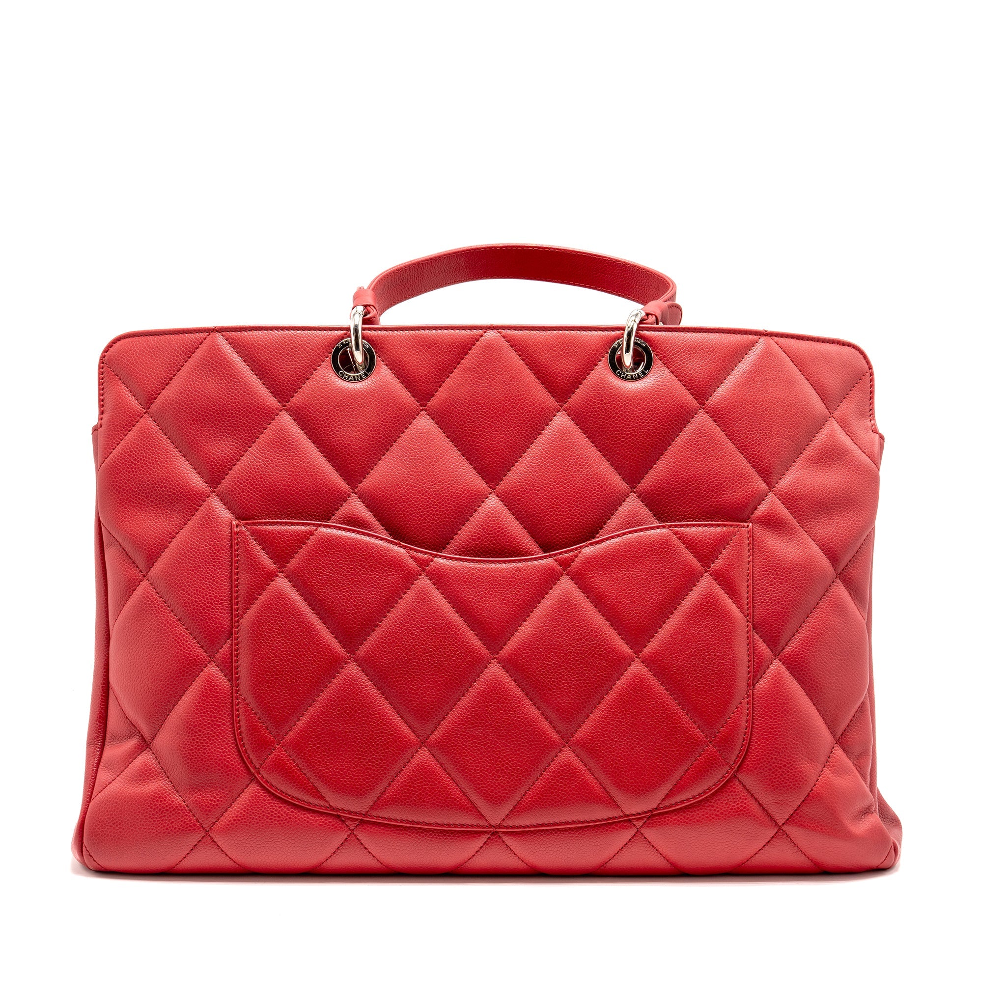 CHANEL CC SOFT SHOPPER TOTE GRAINED CALFSKIN PINK SHW