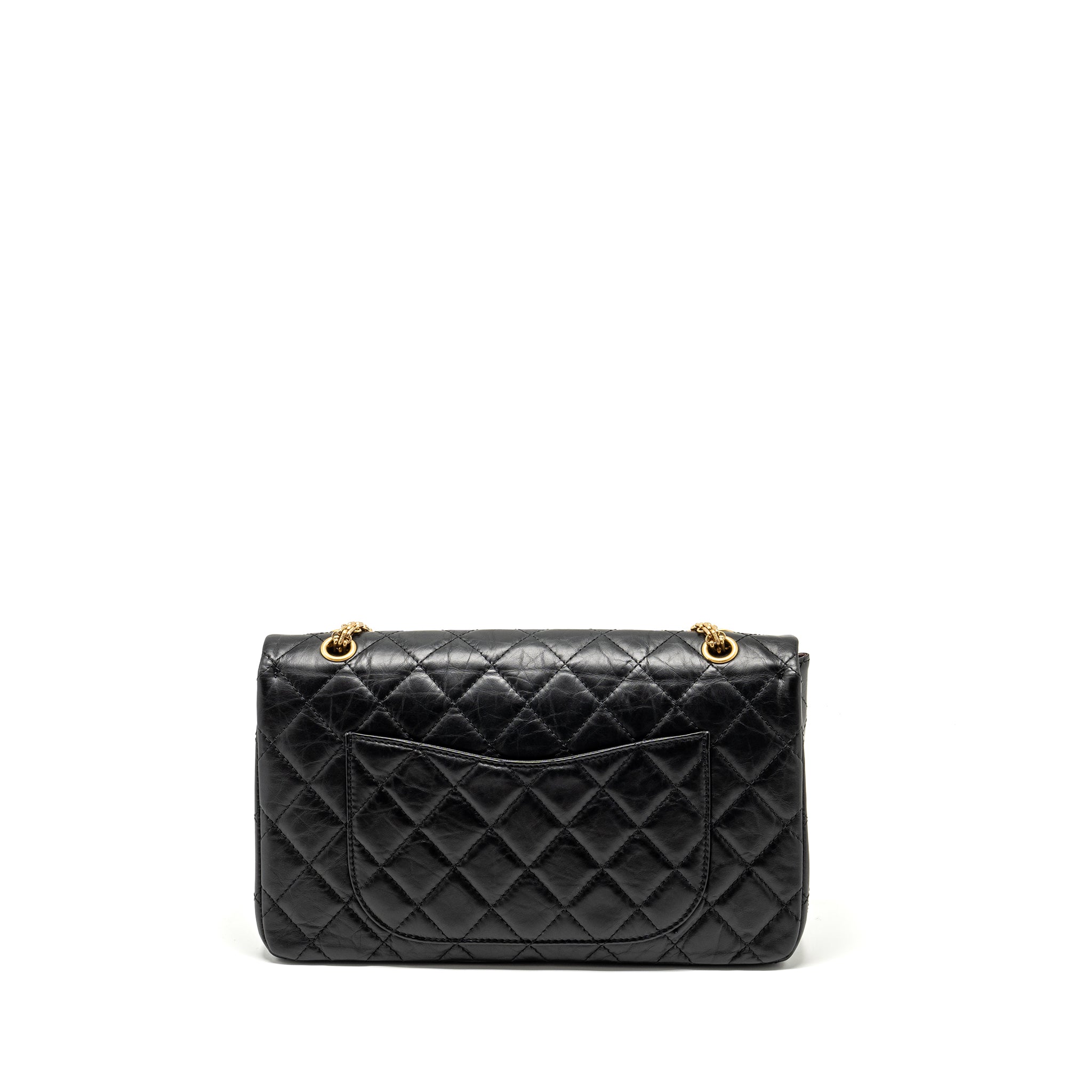 CHANEL MAXI 2.55 REISSUE FLAP BAG AGED CALFSKIN BLACK GHW
