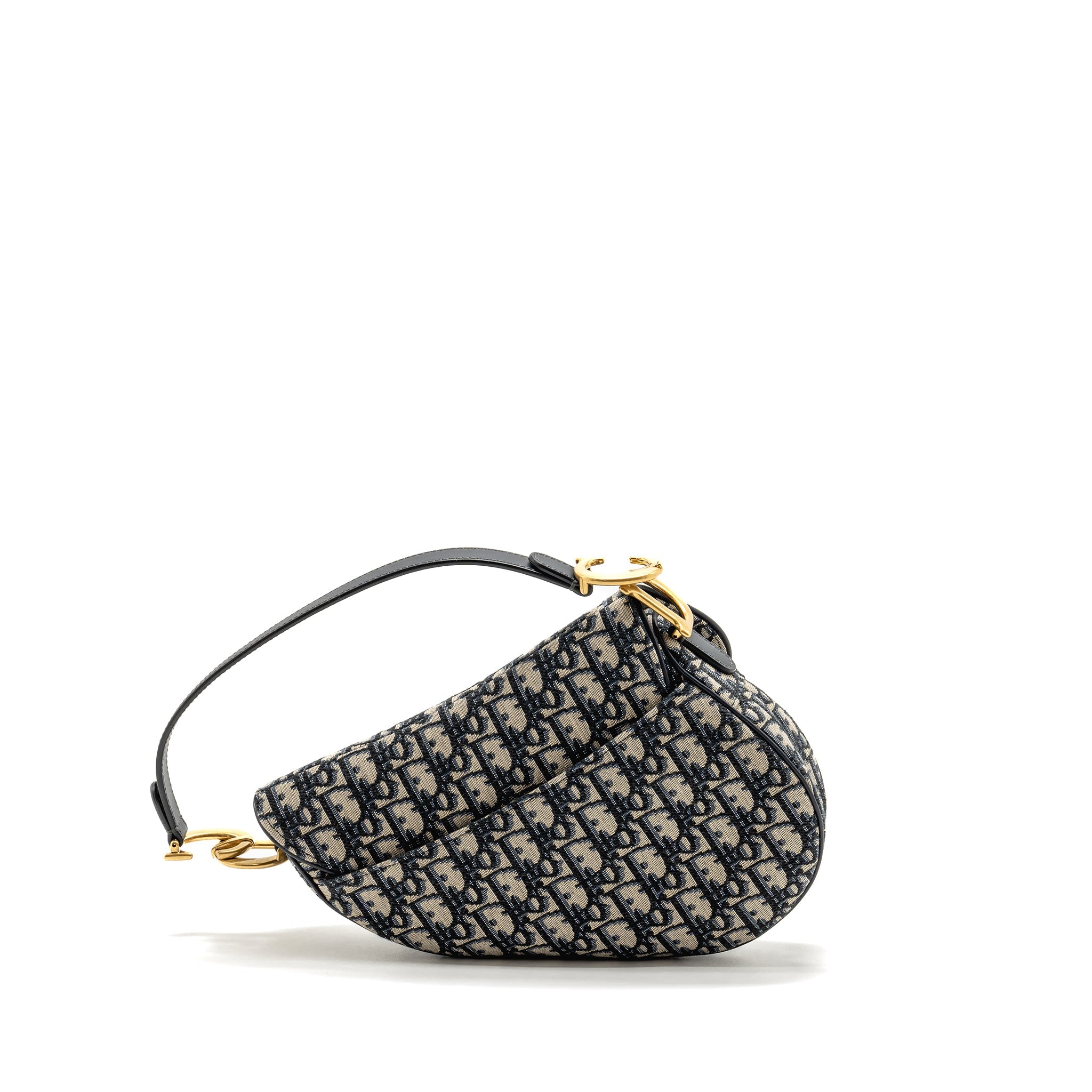 DIOR MEDIUM SADDLE BAG BLUE OBLIQUE CANVAS GHW