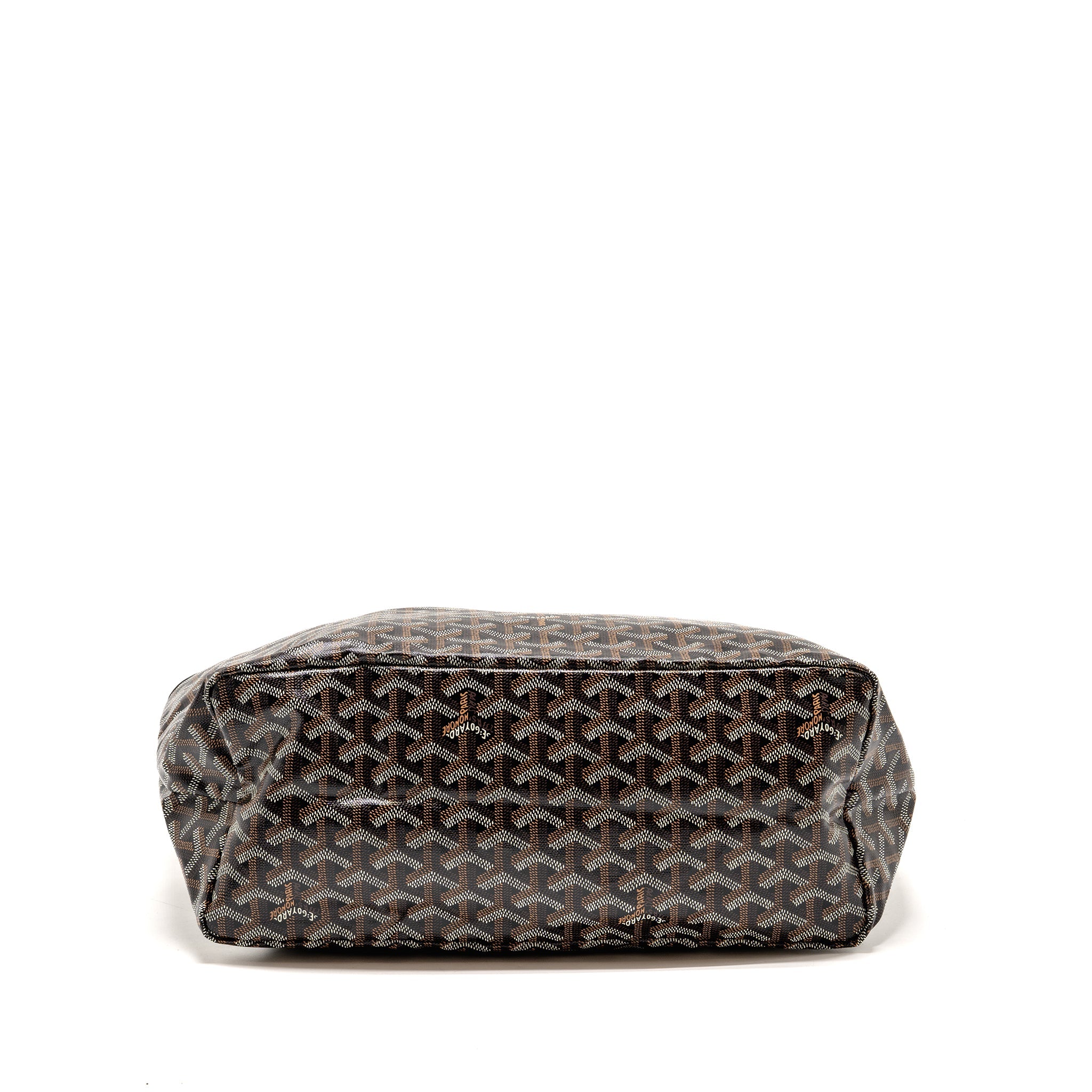 GOYARD SAINT LOUIS PM BAG GOYARDINE CANVAS/CALFSKIN BLACK SHW