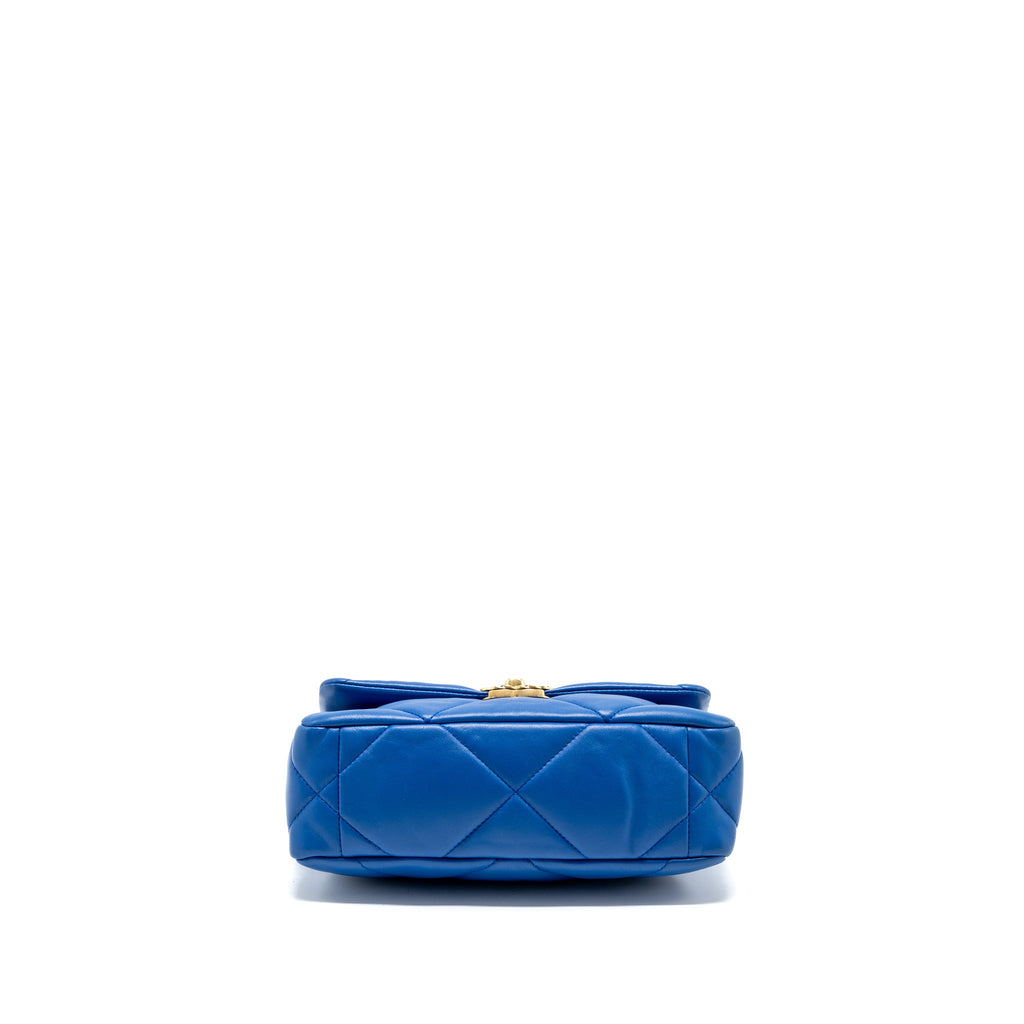 CHANEL SMALL 19 BAG LAMBSKIN BLUE MULTICOLOUR HARDWARE (MICROCHIP)