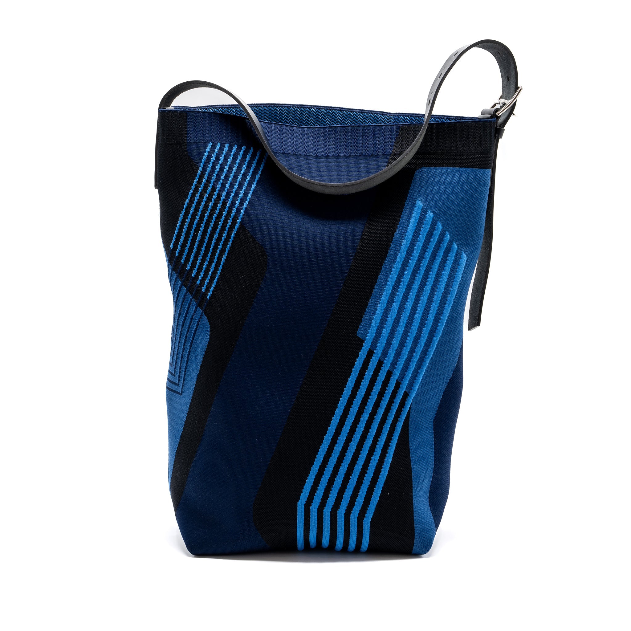 HERMES ETRIVIERE MM SHOULDER BAG FABRIC / HUNTER LEATHER BLUE / BLACK SHW