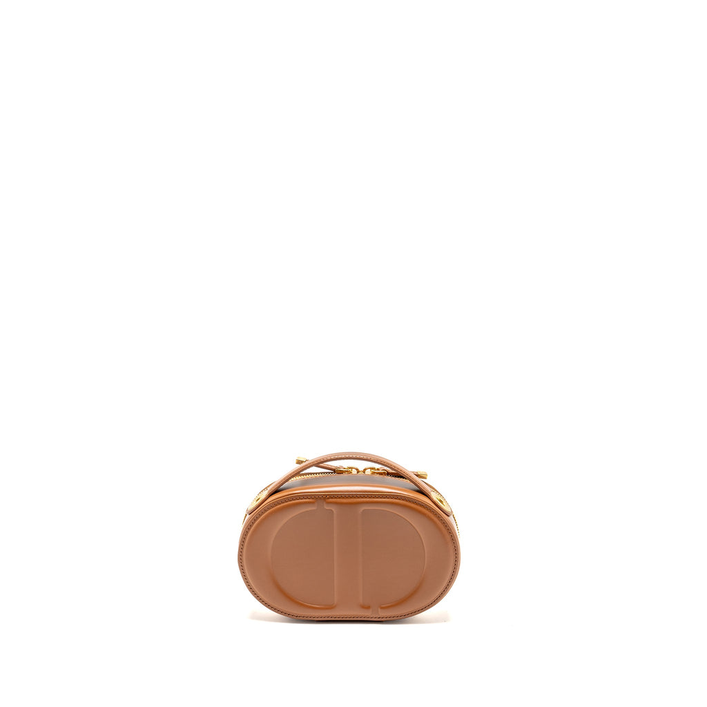 DIOR CD SIGNATURE POUCH WITH CHAIN CALFSKIN GOLDEN SADDLE GHW