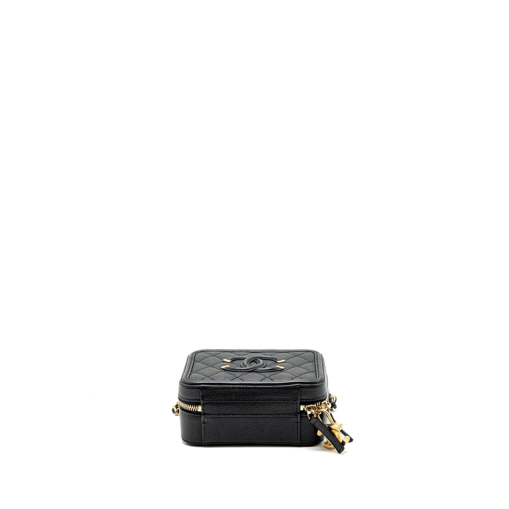 CHANEL MINI FILIGREE VANITY CASE CAVIAR BLACK GHW